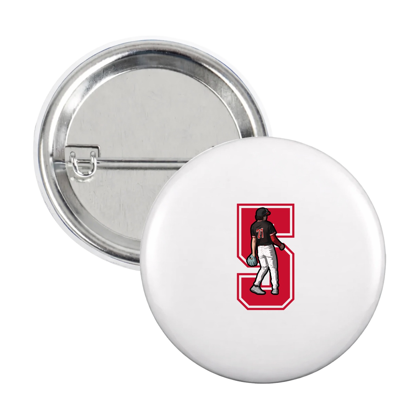 Game Day Button — Number in White
