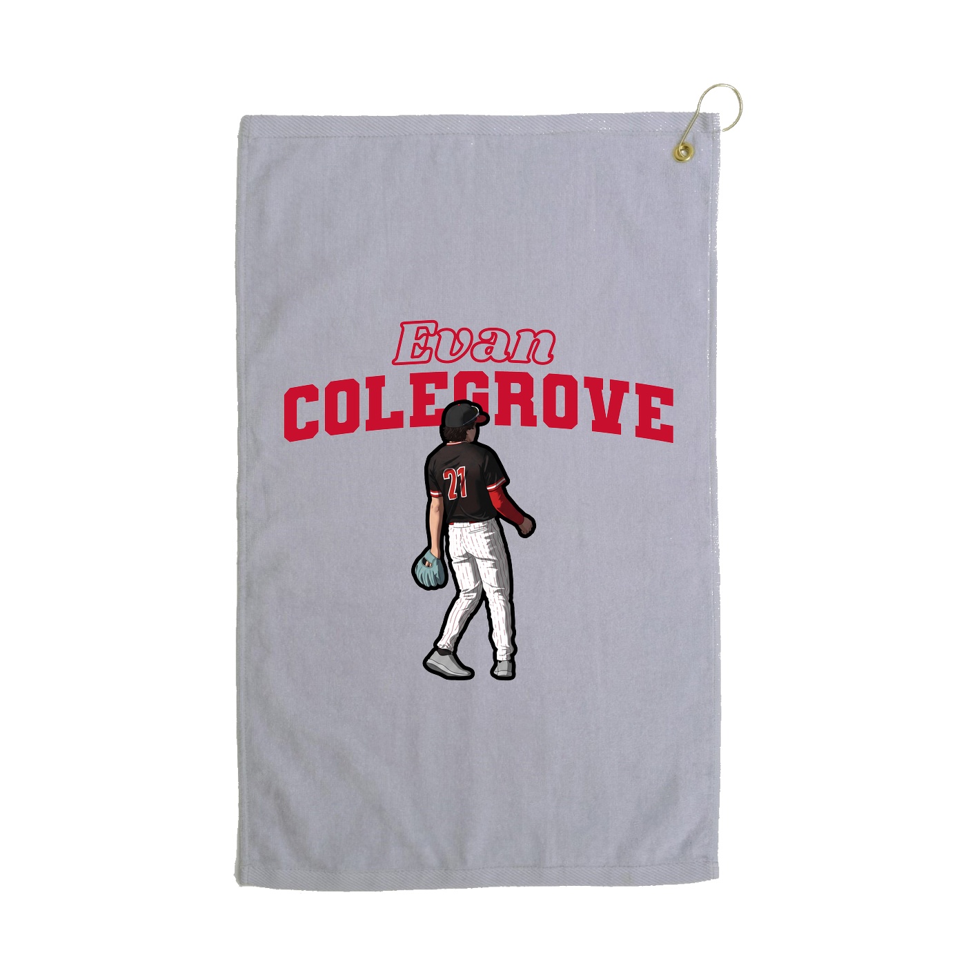 Golf Towel — Name Arch in Grey