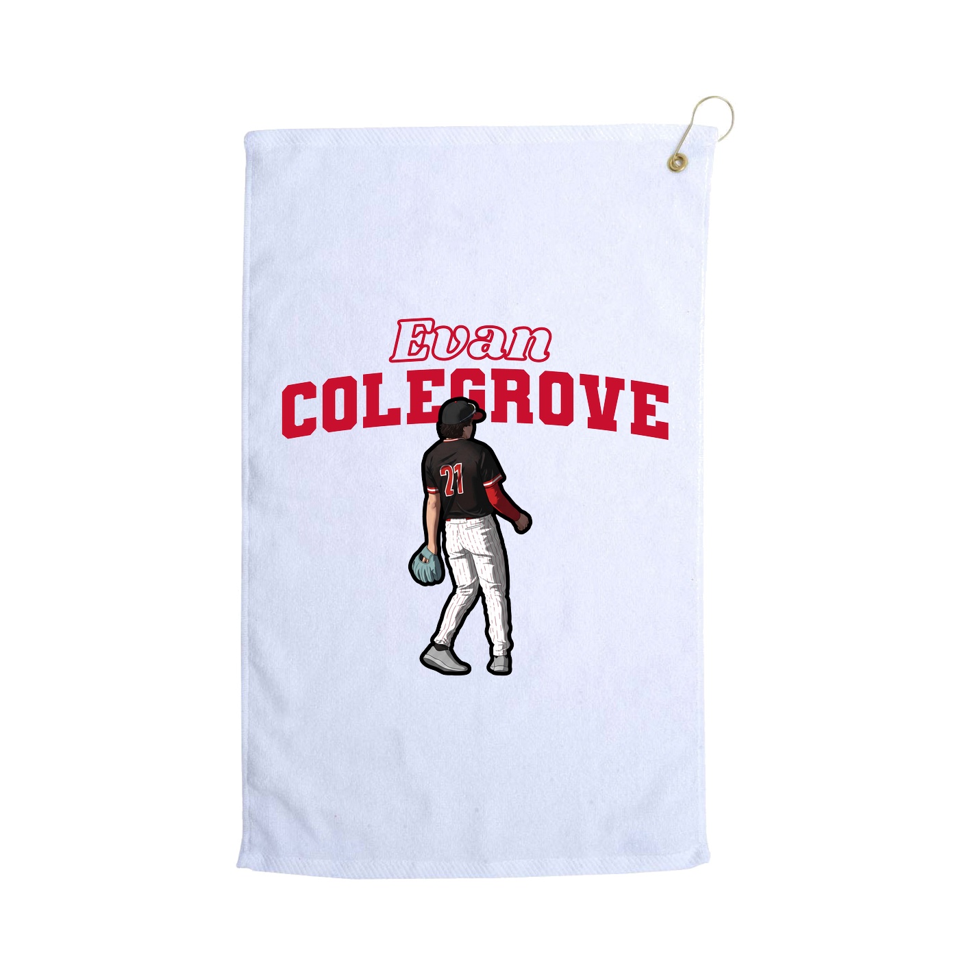 Golf Towel — Name Arch in White