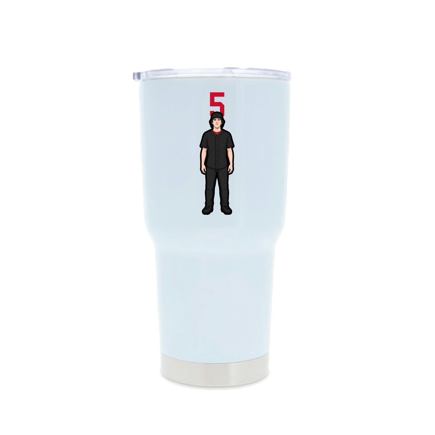 30oz Stainless Steel Tumbler — Number Top in White