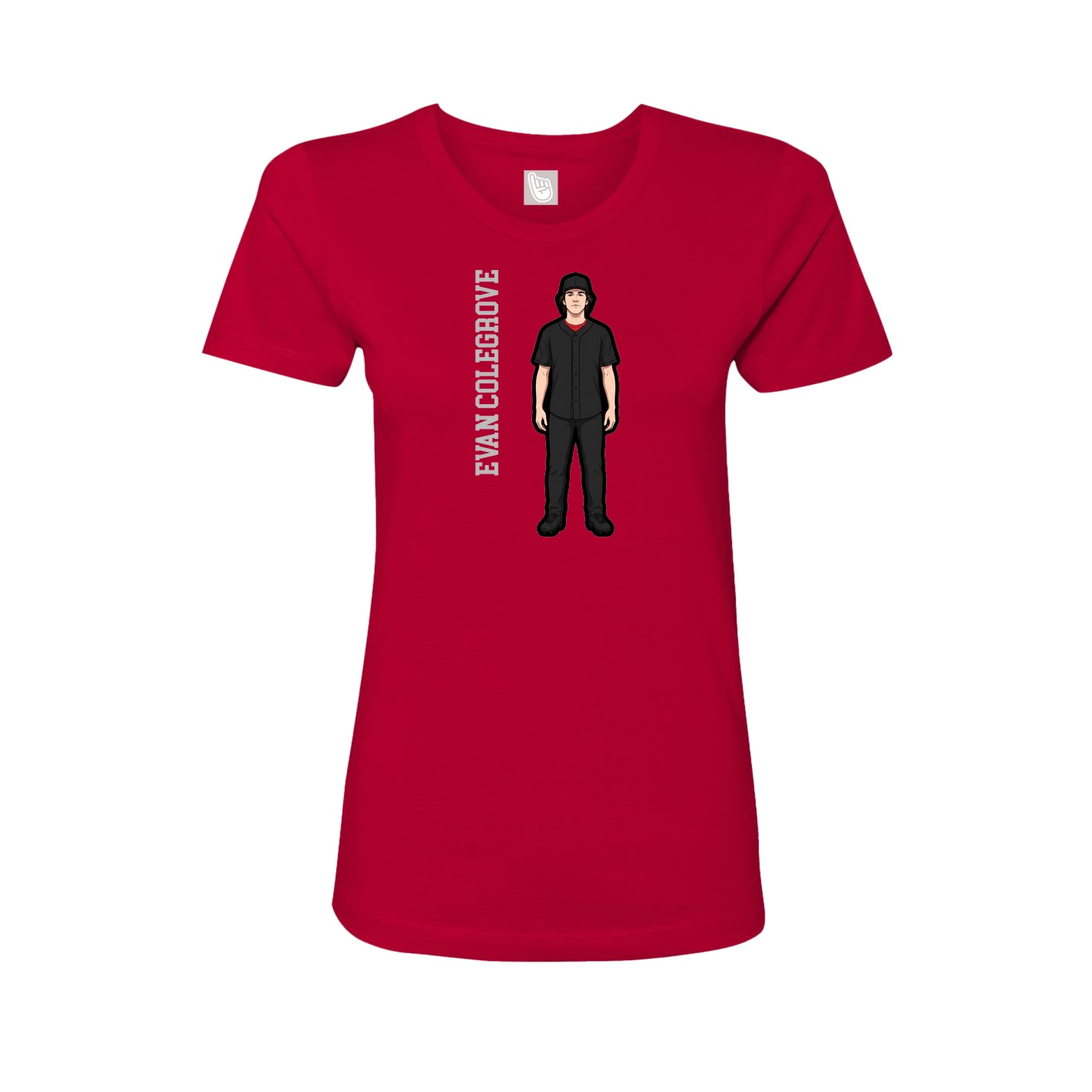 Womens Tee — Name Vertical in Red