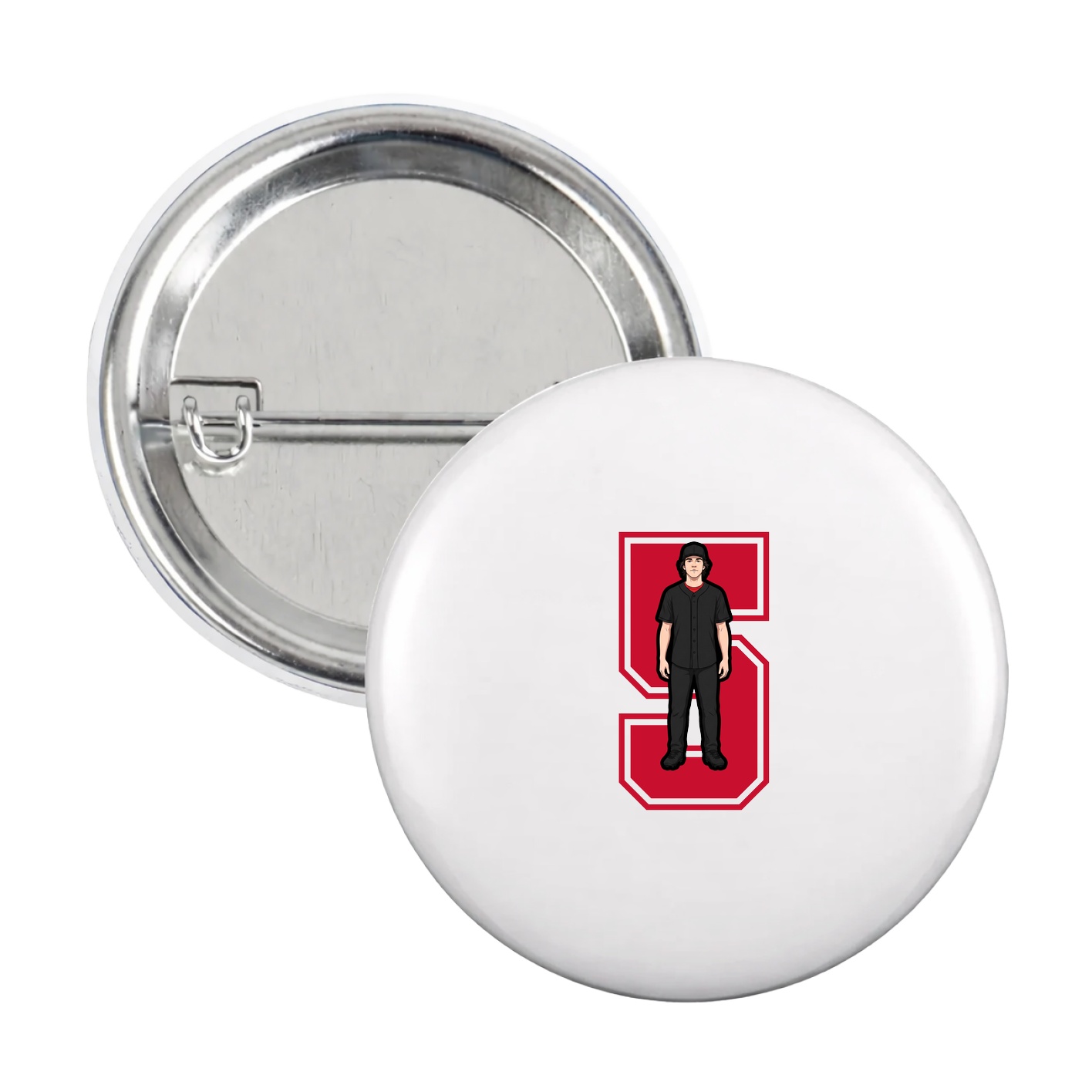 Game Day Button — Number in White