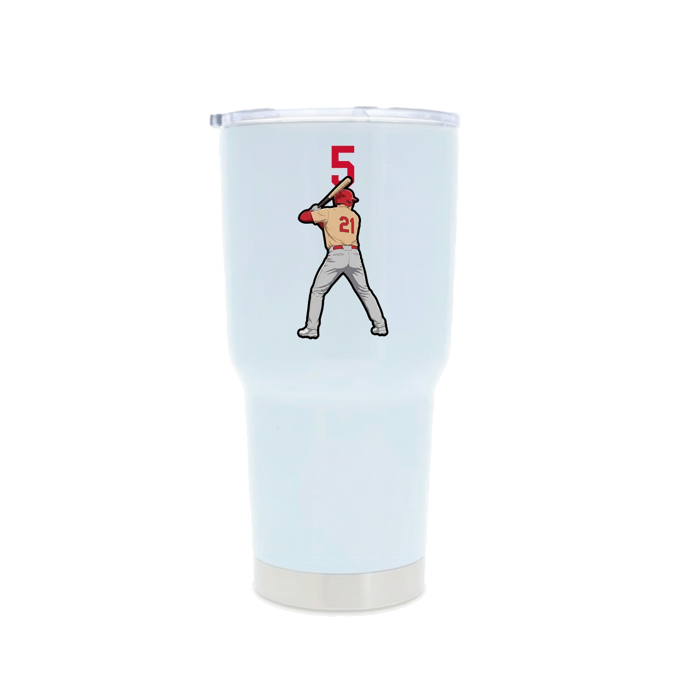 30oz Stainless Steel Tumbler — Number Top in White