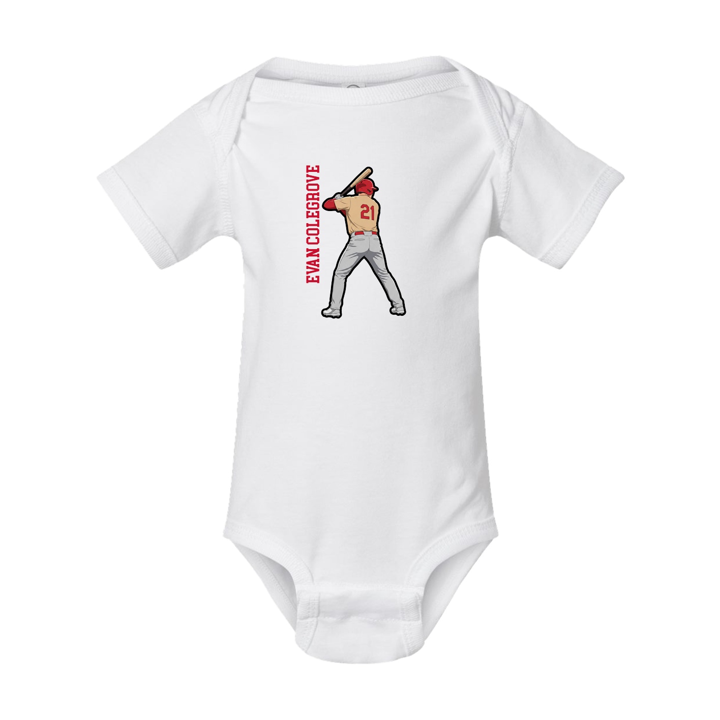 Baby Onesie — Name Vertical in White