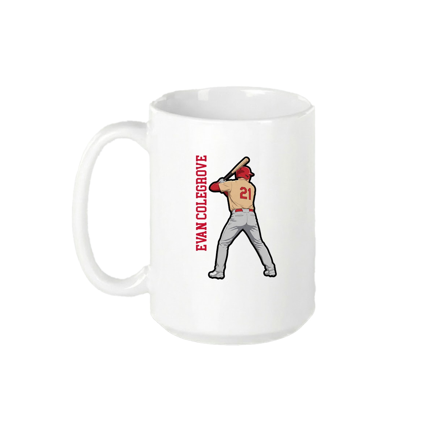 15oz Coffee Mug — Name Vertical in White