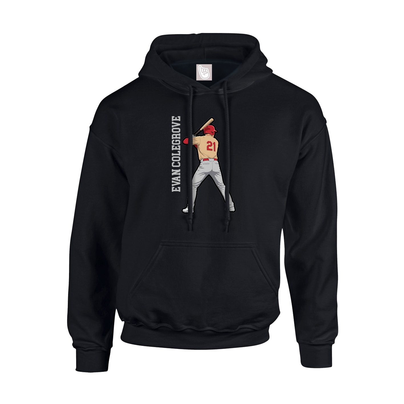 Hoodie — Name Vertical in Black