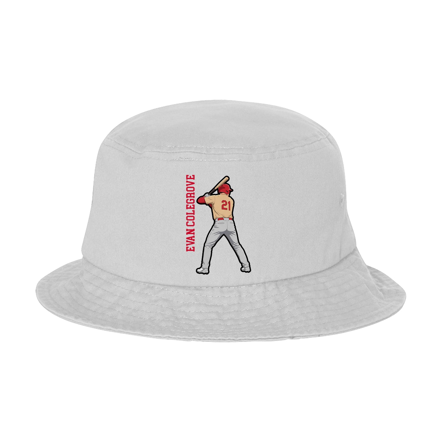 Bucket Cap — Name Vertical in White