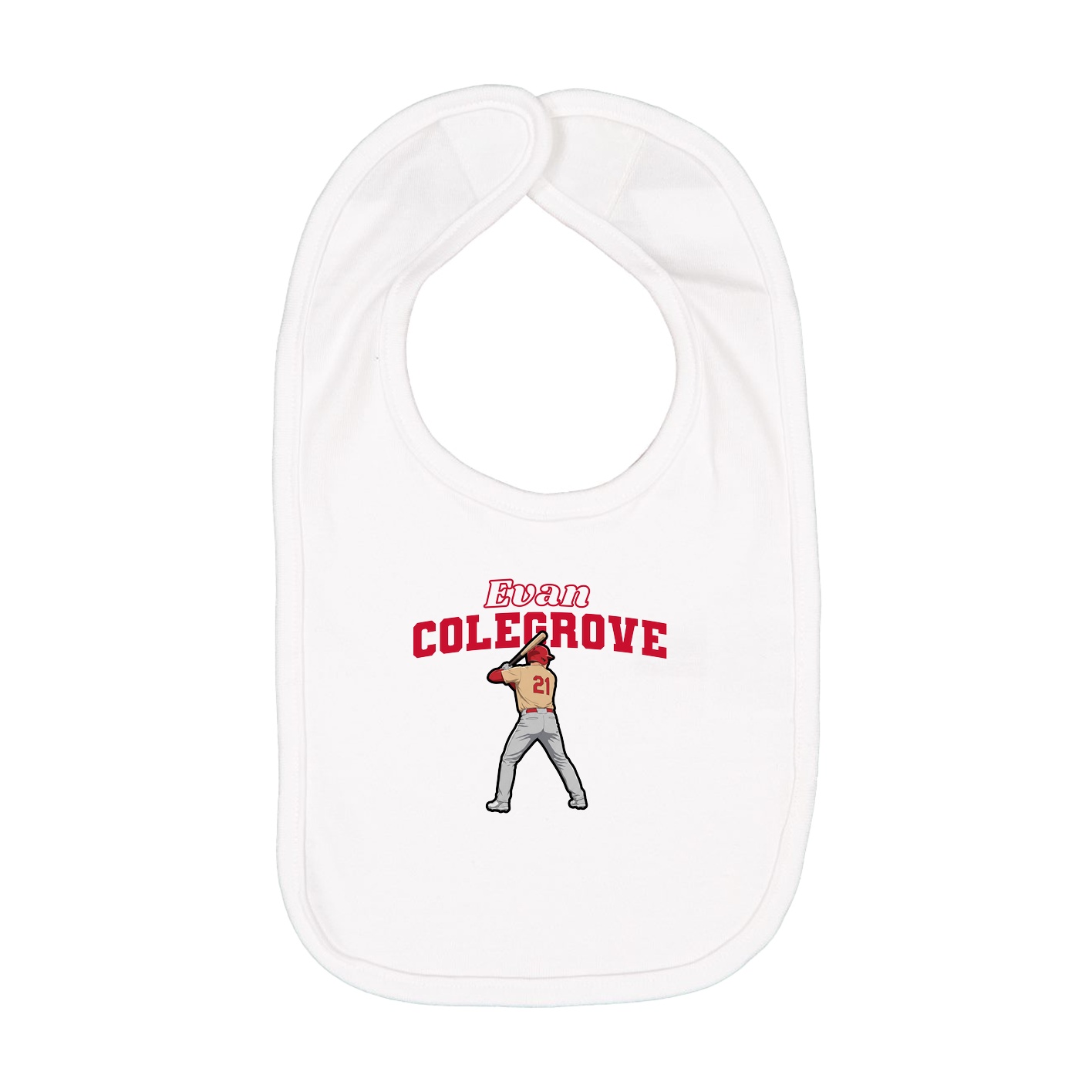 Infant Bib — Name Arch in White