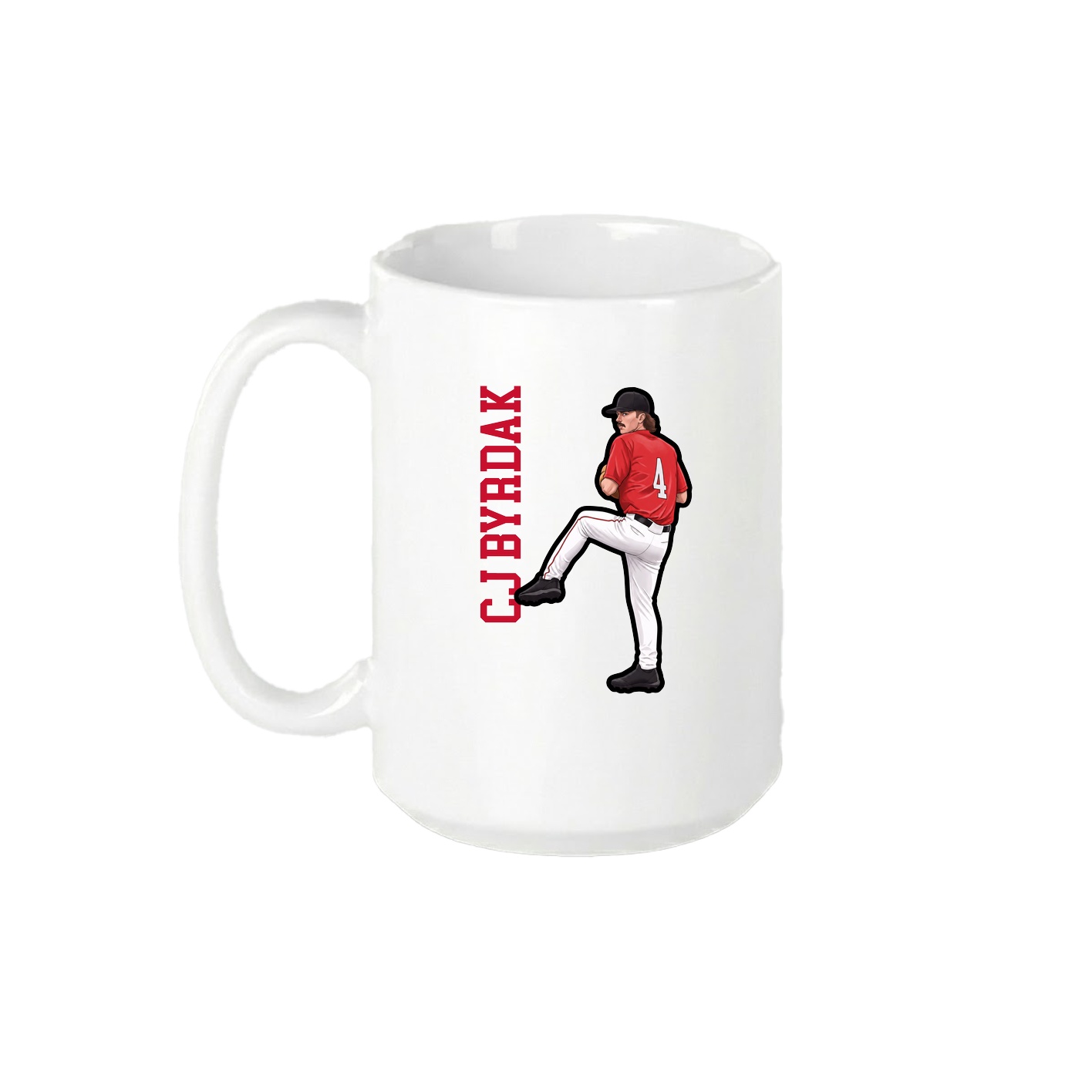 15oz Coffee Mug — Name Vertical in White