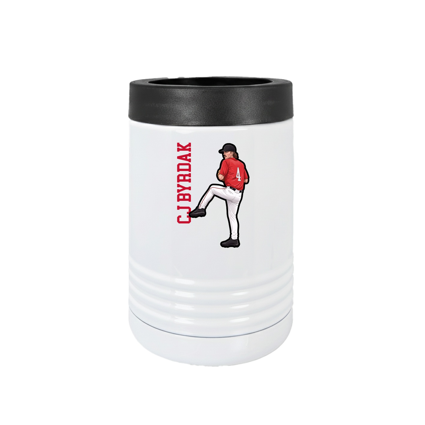 Beverage Holder — Name Vertical in White
