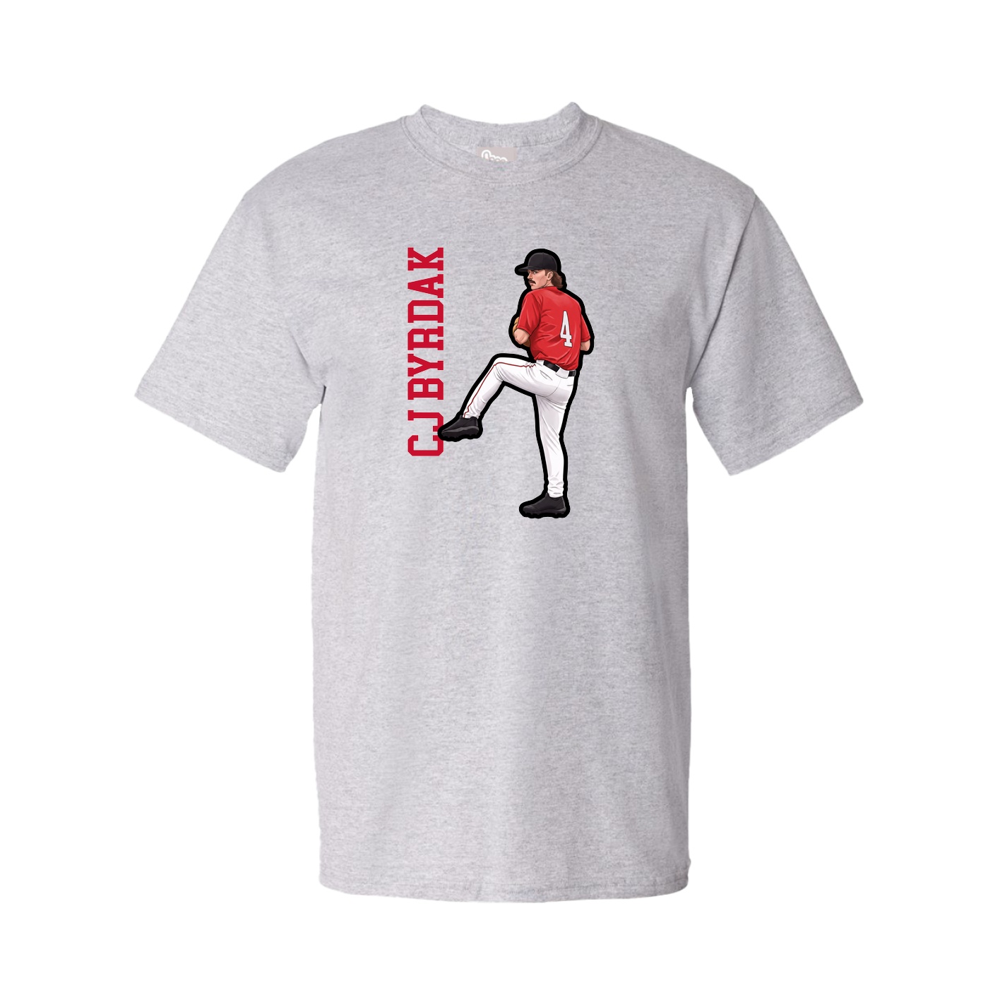 Youth Tee — Name Vertical in Grey