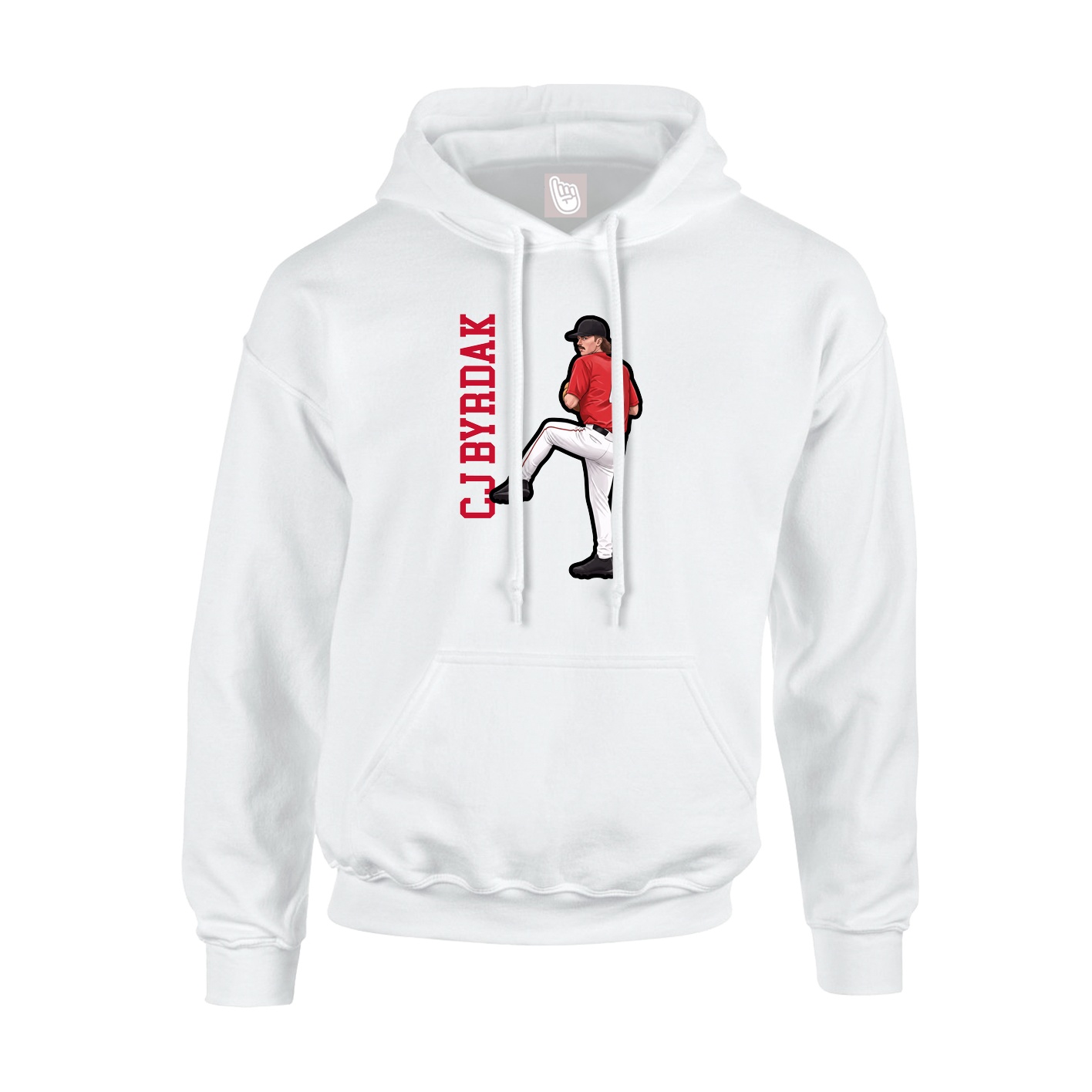 Youth Hoodie — Name Vertical in White