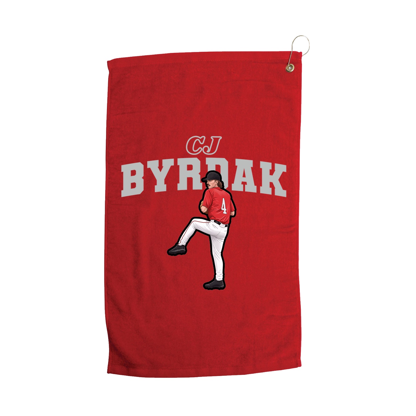 Golf Towel — Name Arch in Red