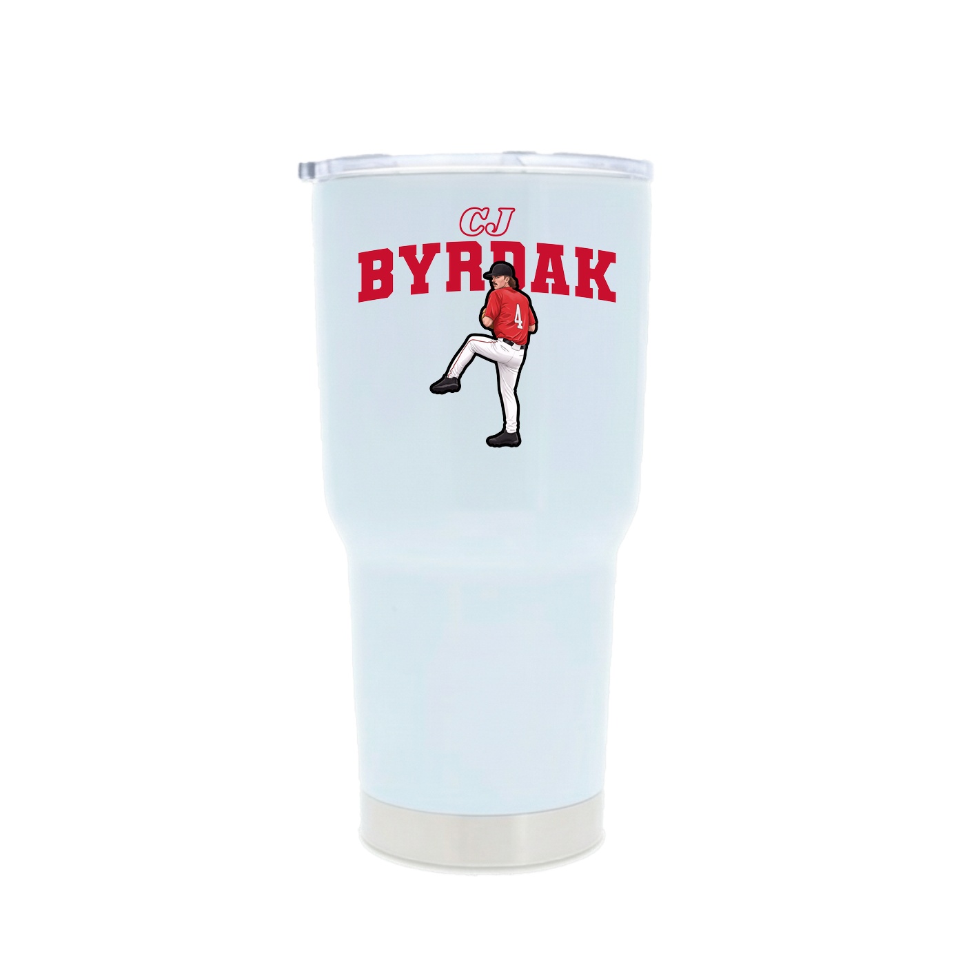 30oz Stainless Steel Tumbler — Name Arch in White