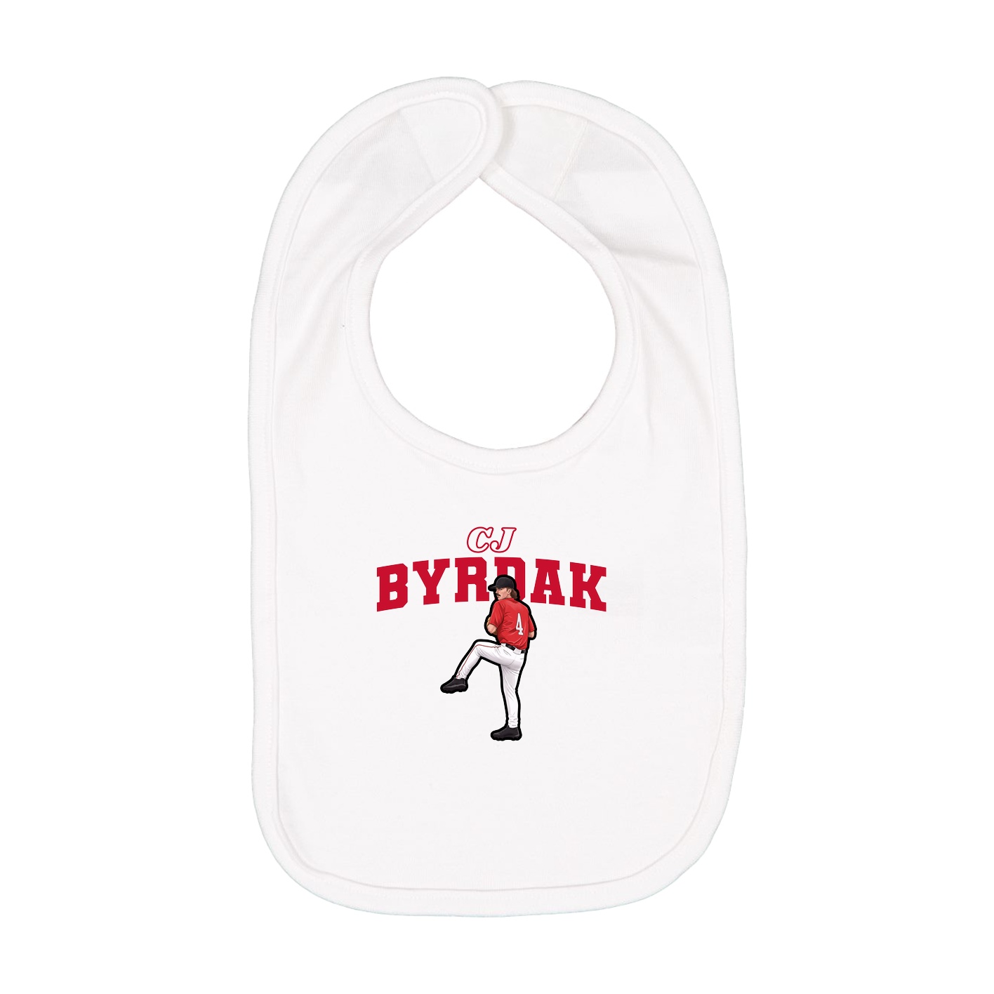 Infant Bib — Name Arch in White