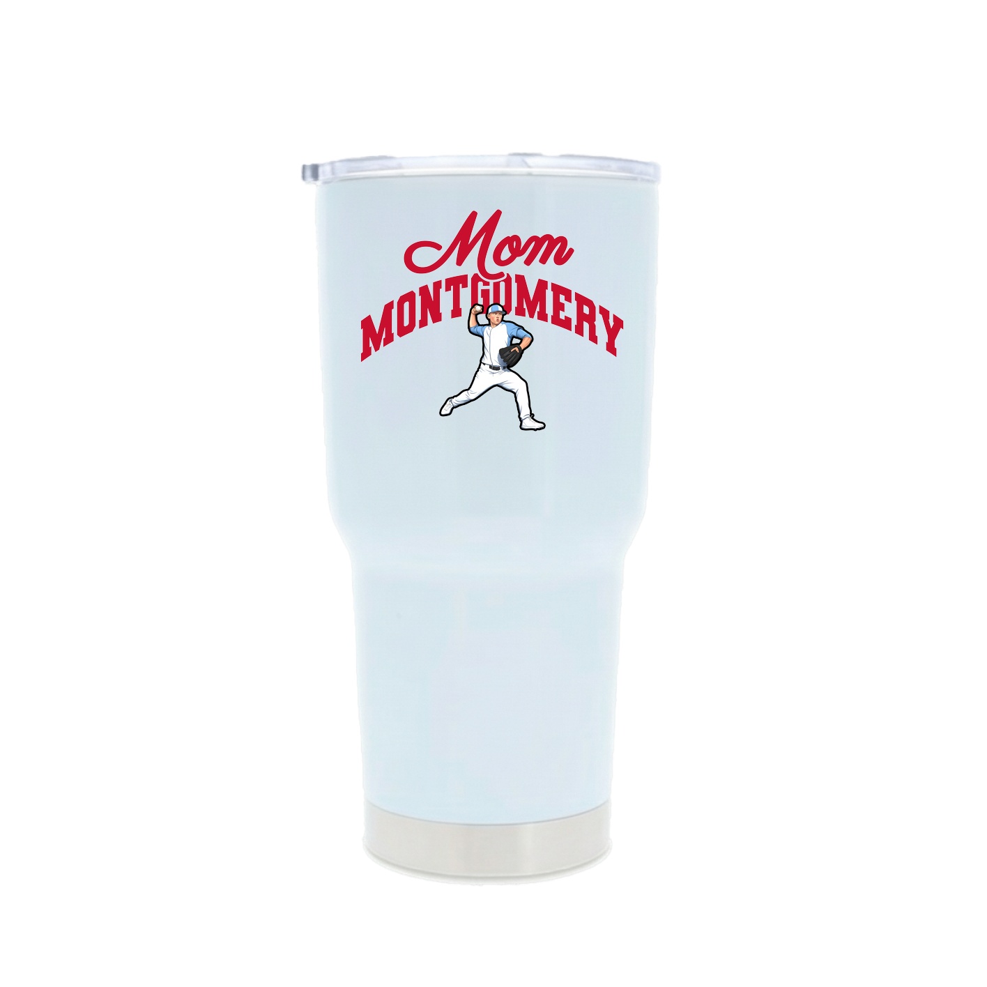 30oz Stainless Steel Tumbler — Mothers Day Arch in White