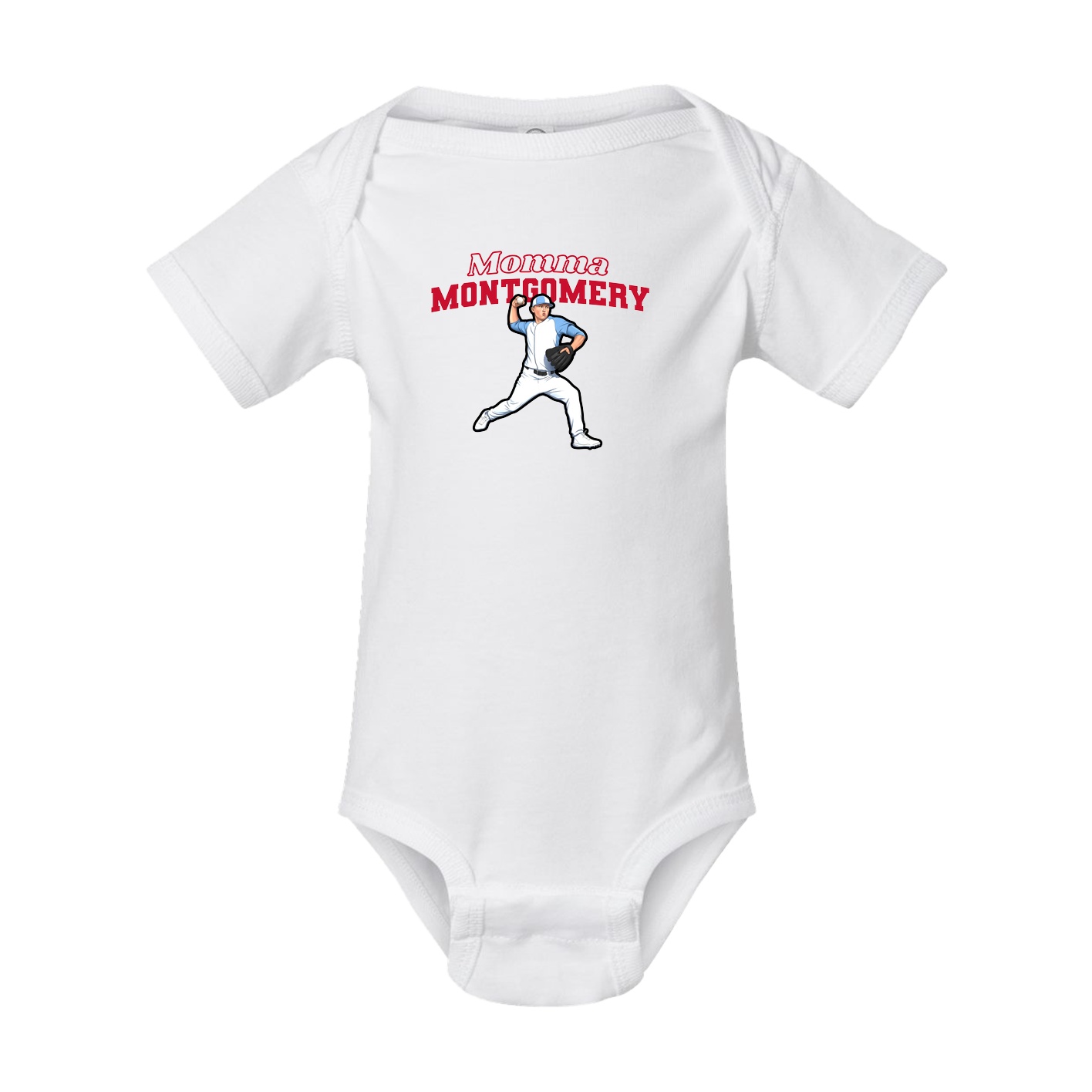 Baby Onesie — Mothers Day Block in White
