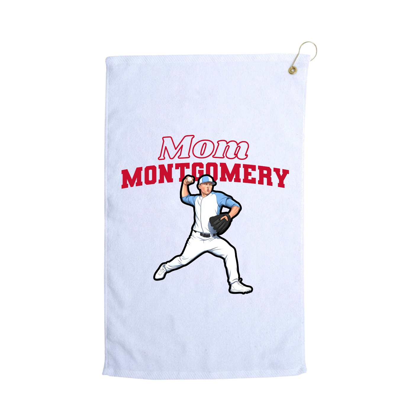 Golf Towel — Mothers Day Block in White