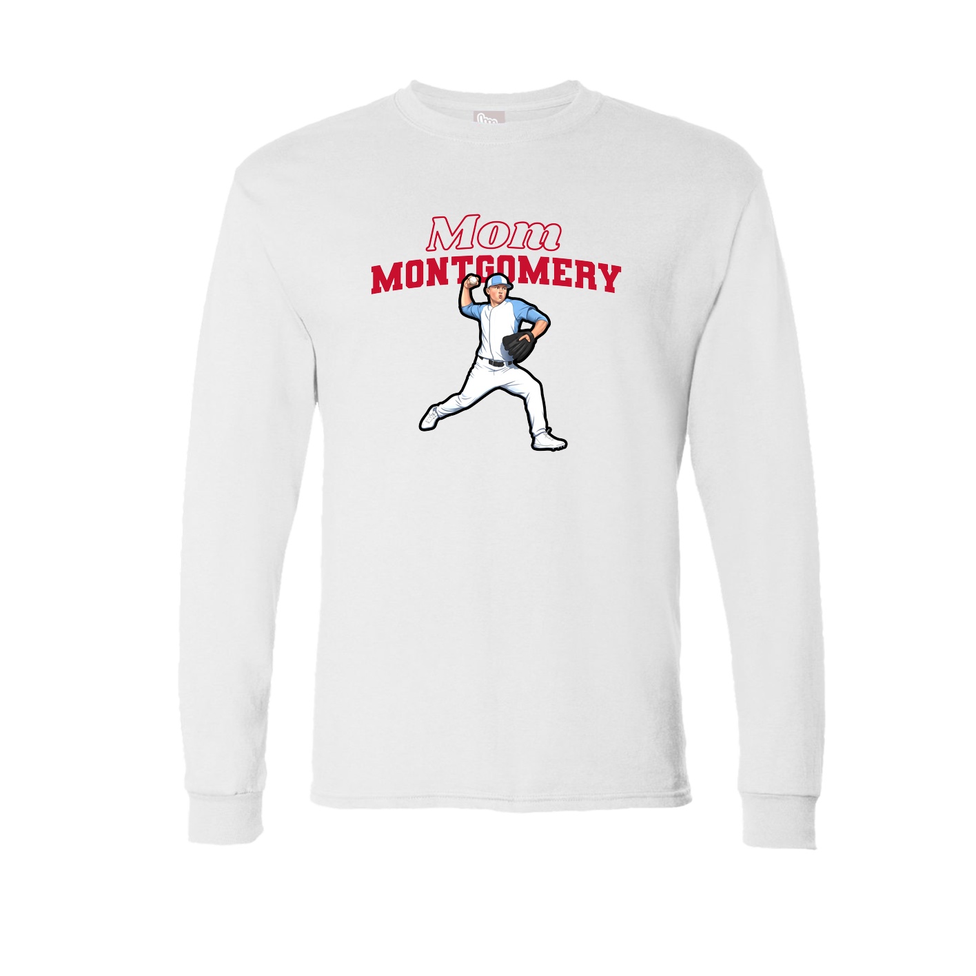 Long Sleeve Tee — Mothers Day Block in White