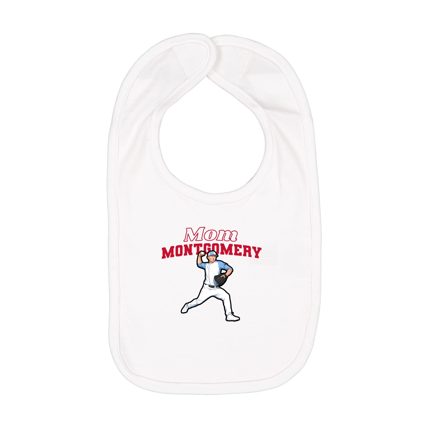 Infant Bib — Mothers Day Block in White