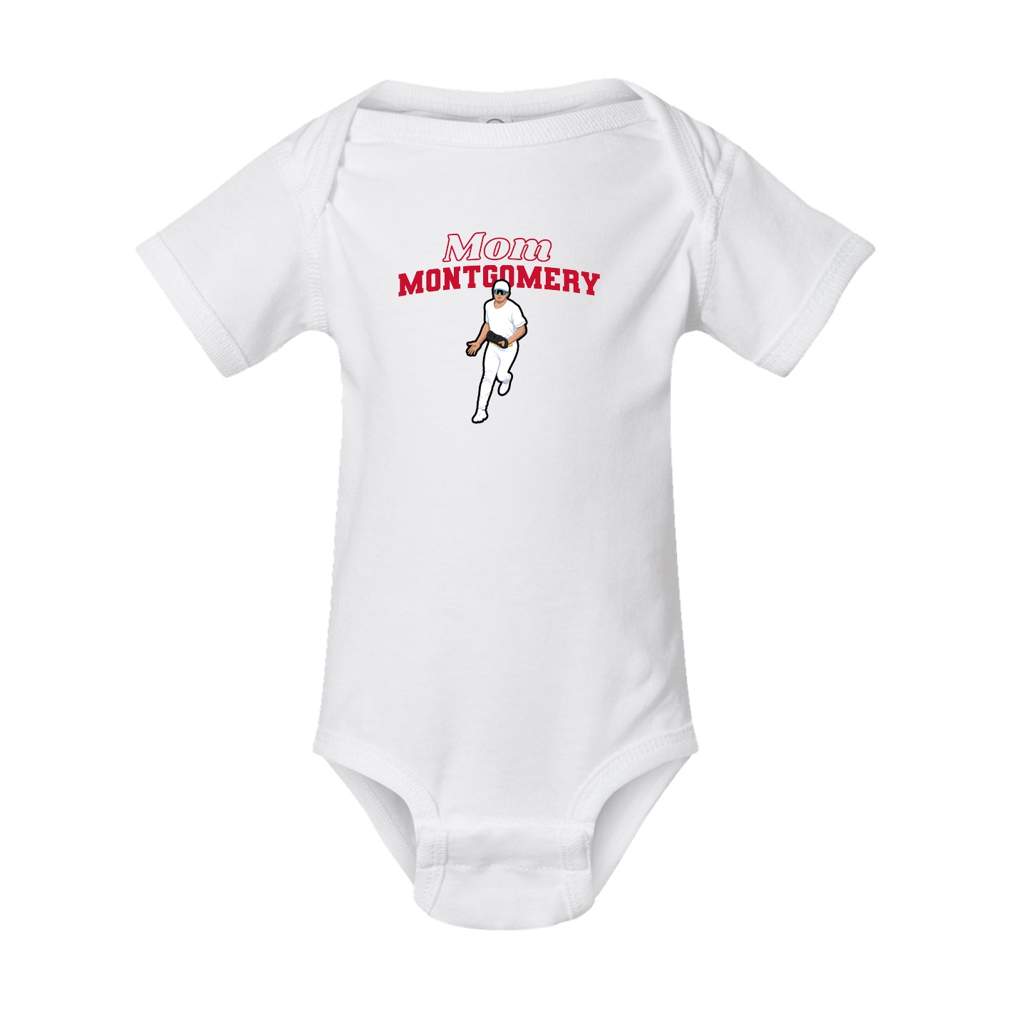 Baby Onesie — Mothers Day Block in White