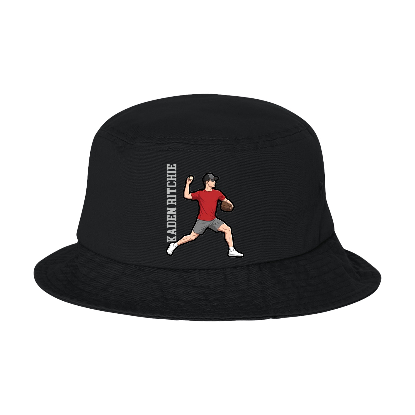 Bucket Cap — Name Vertical in Black