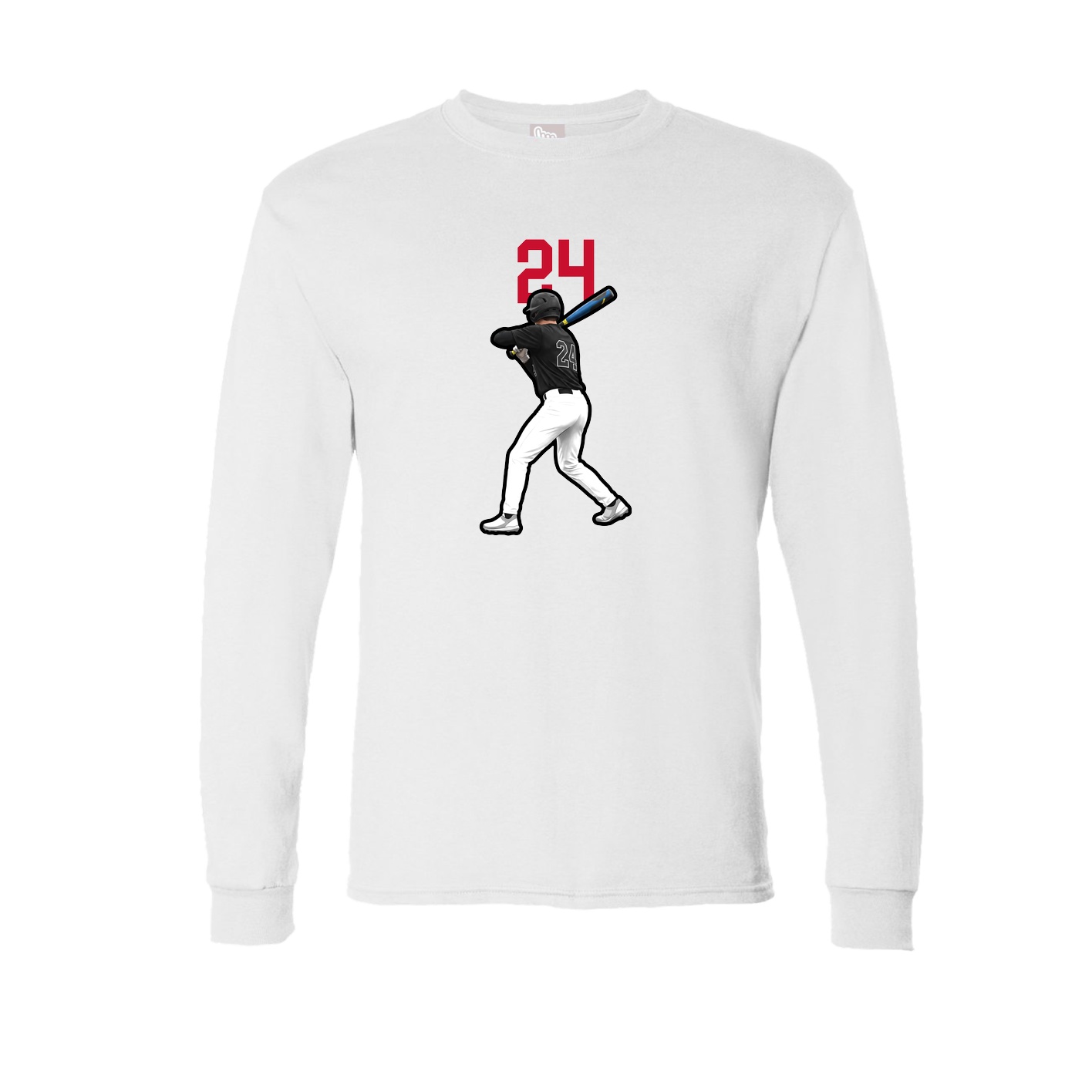 Long Sleeve Tee — Number Top in White
