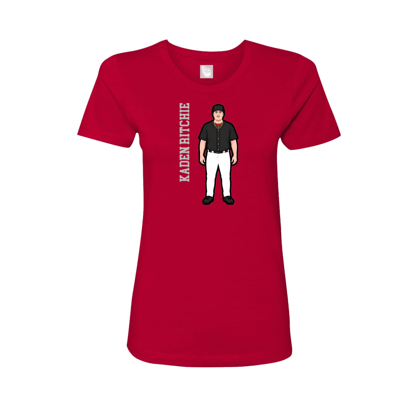 Womens Tee — Name Vertical in Red
