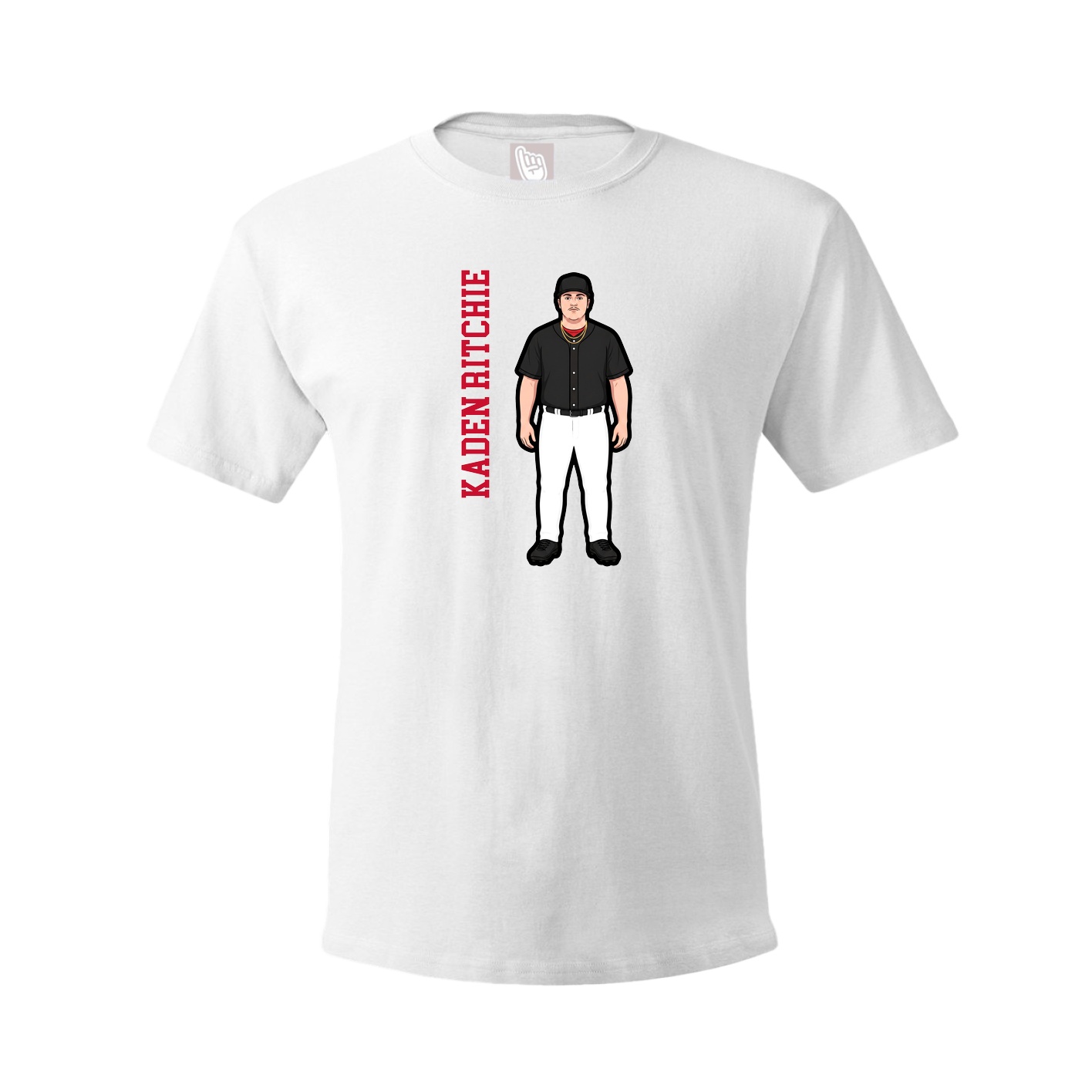 Youth Tee — Name Vertical in White