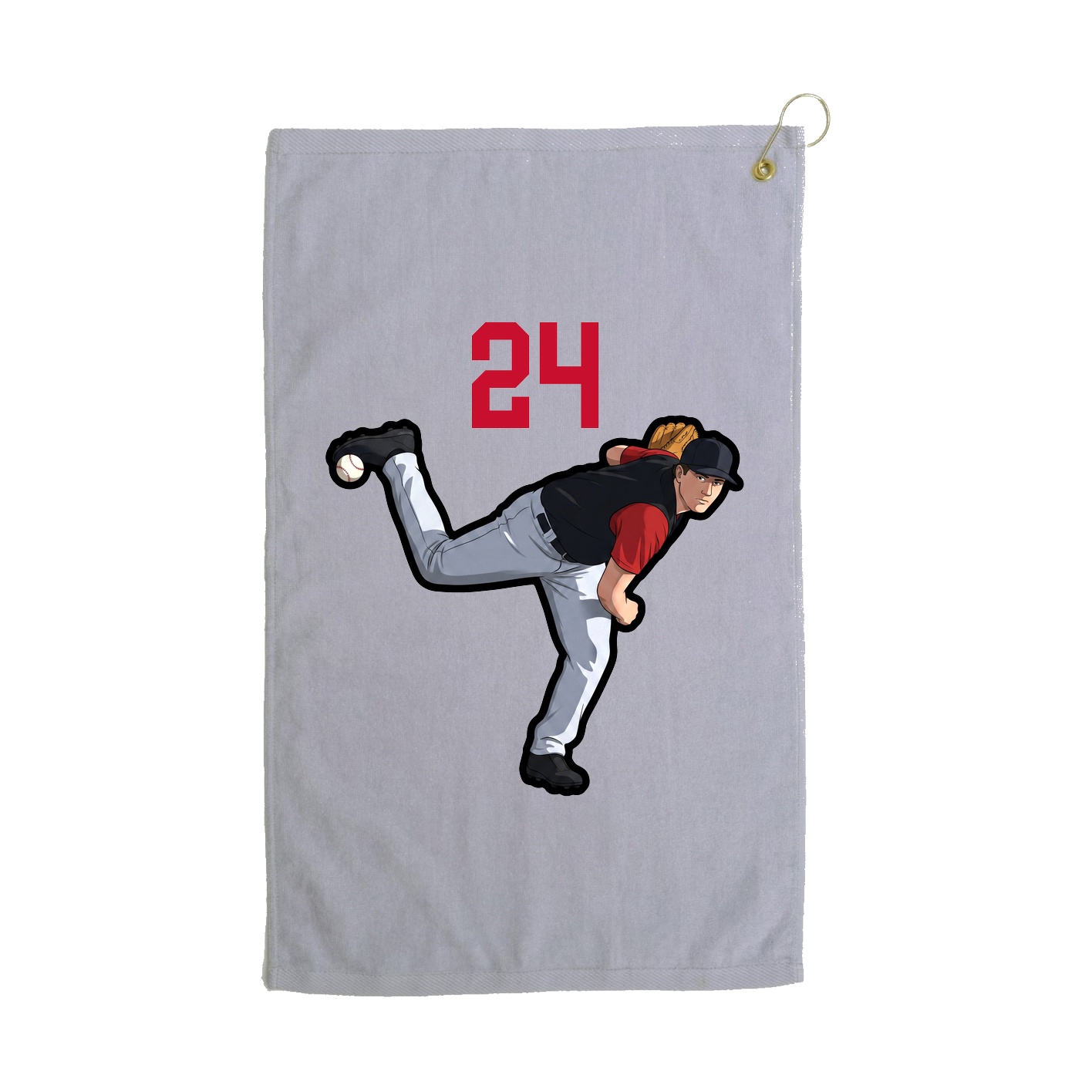 Golf Towel — Number Top in Grey