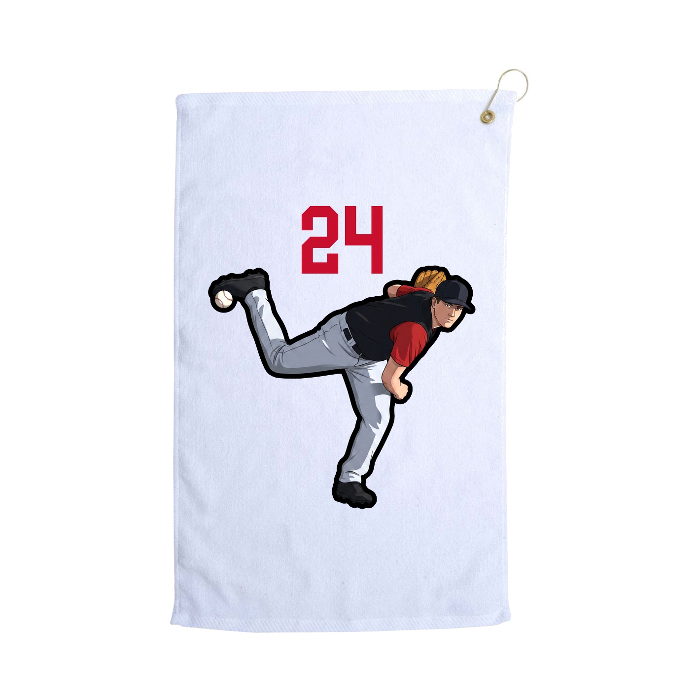 Golf Towel — Number Top in White