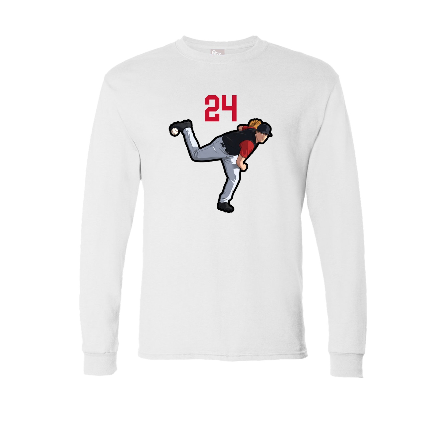 Long Sleeve Tee — Number Top in White