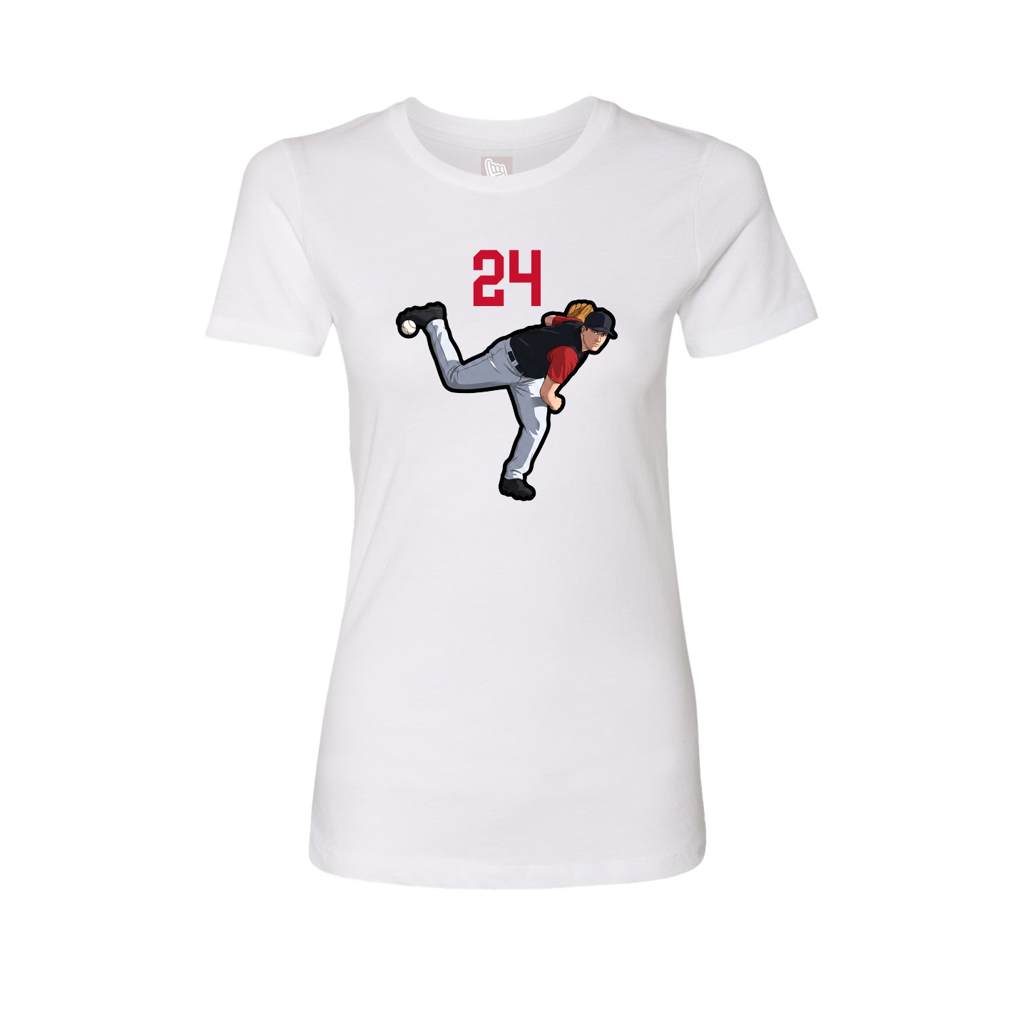 Fitted Women's Tee — Number Top in White