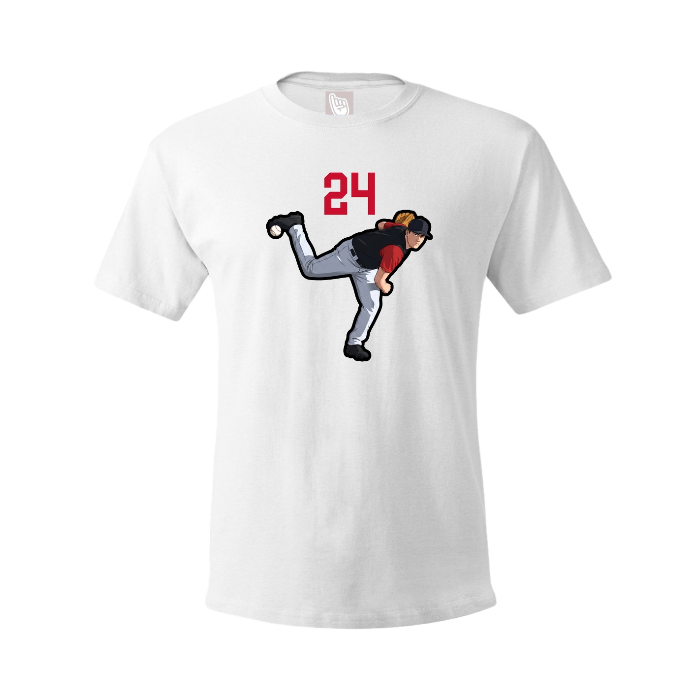 Youth Tee — Number Top in White