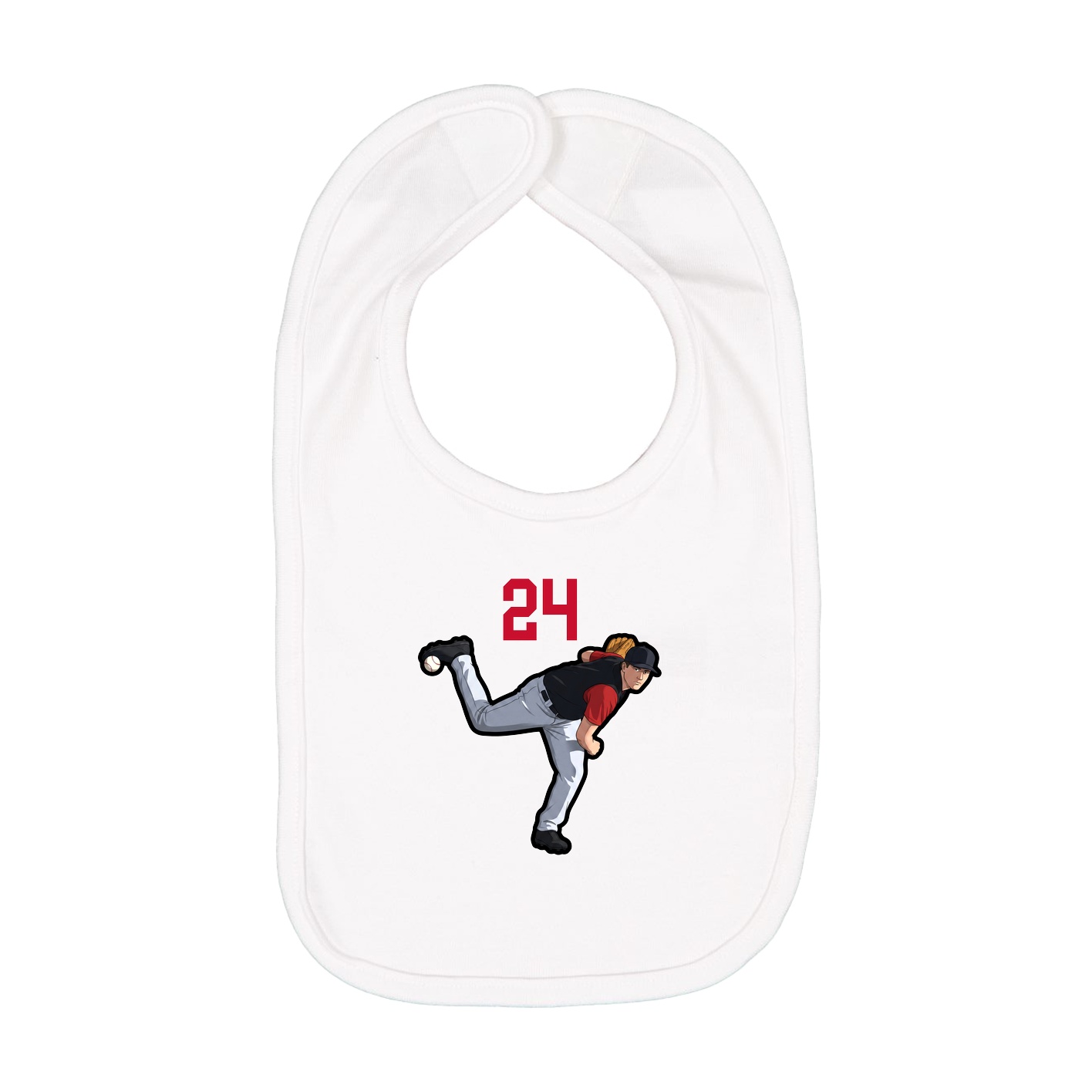 Infant Bib — Number Top in White