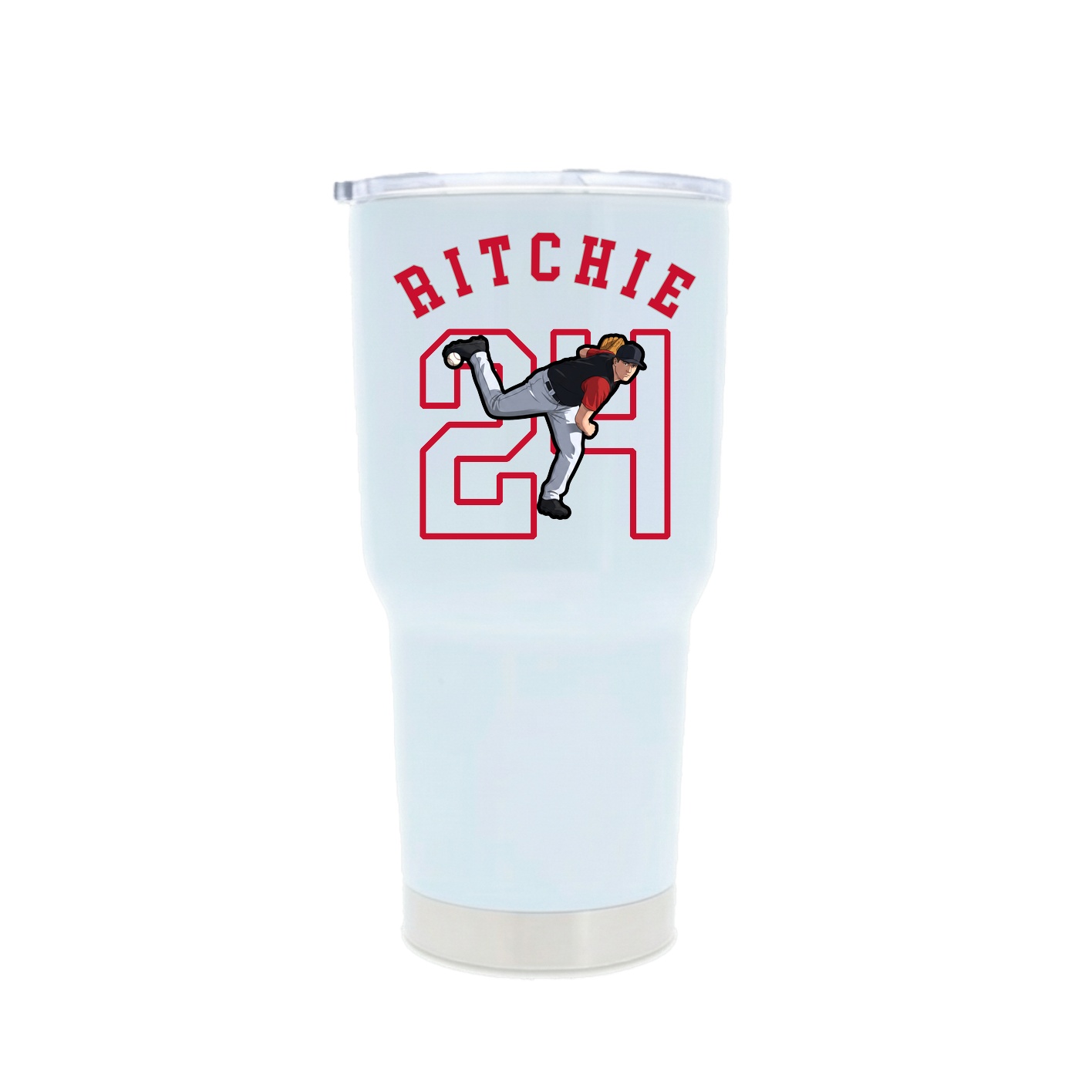 30oz Stainless Steel Tumbler — Shirsey Arch in White