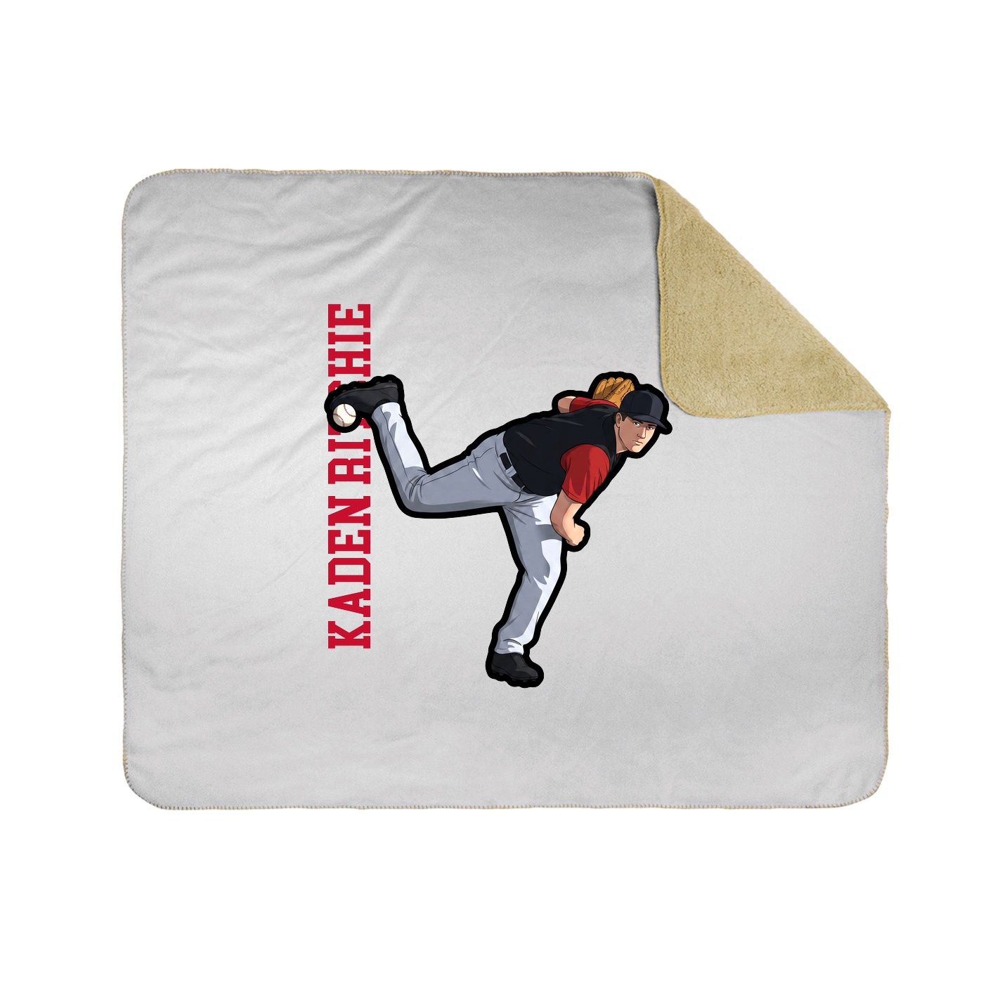 Throw Blanket — Name Vertical in White