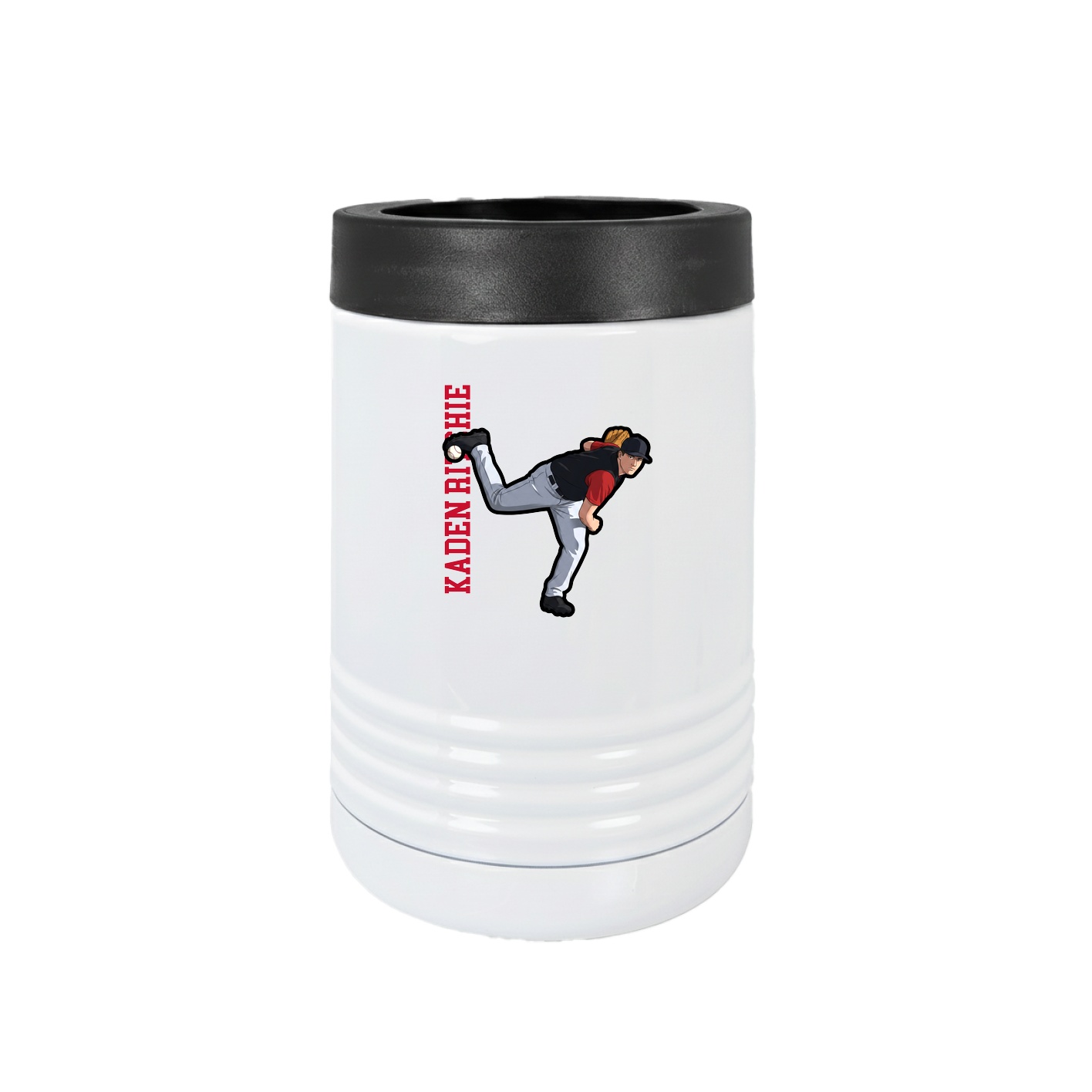 Beverage Holder — Name Vertical in White