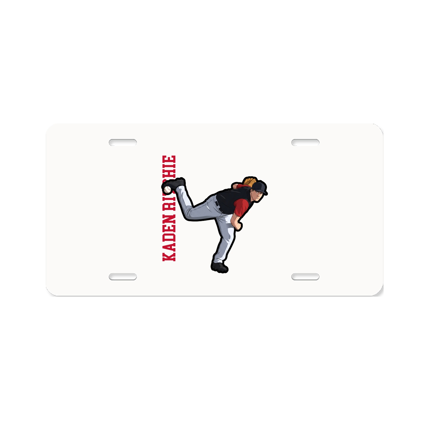 License Plate — Name Vertical in Classic