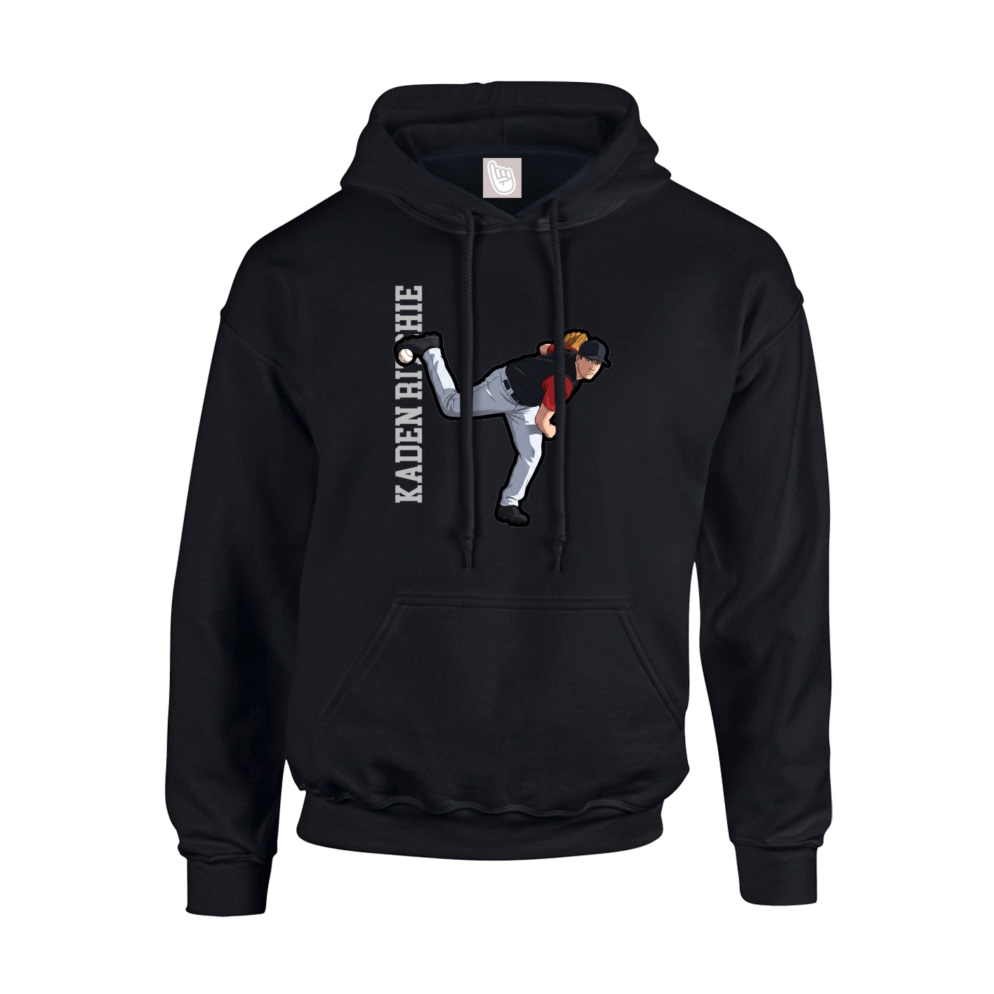 Hoodie — Name Vertical in Black
