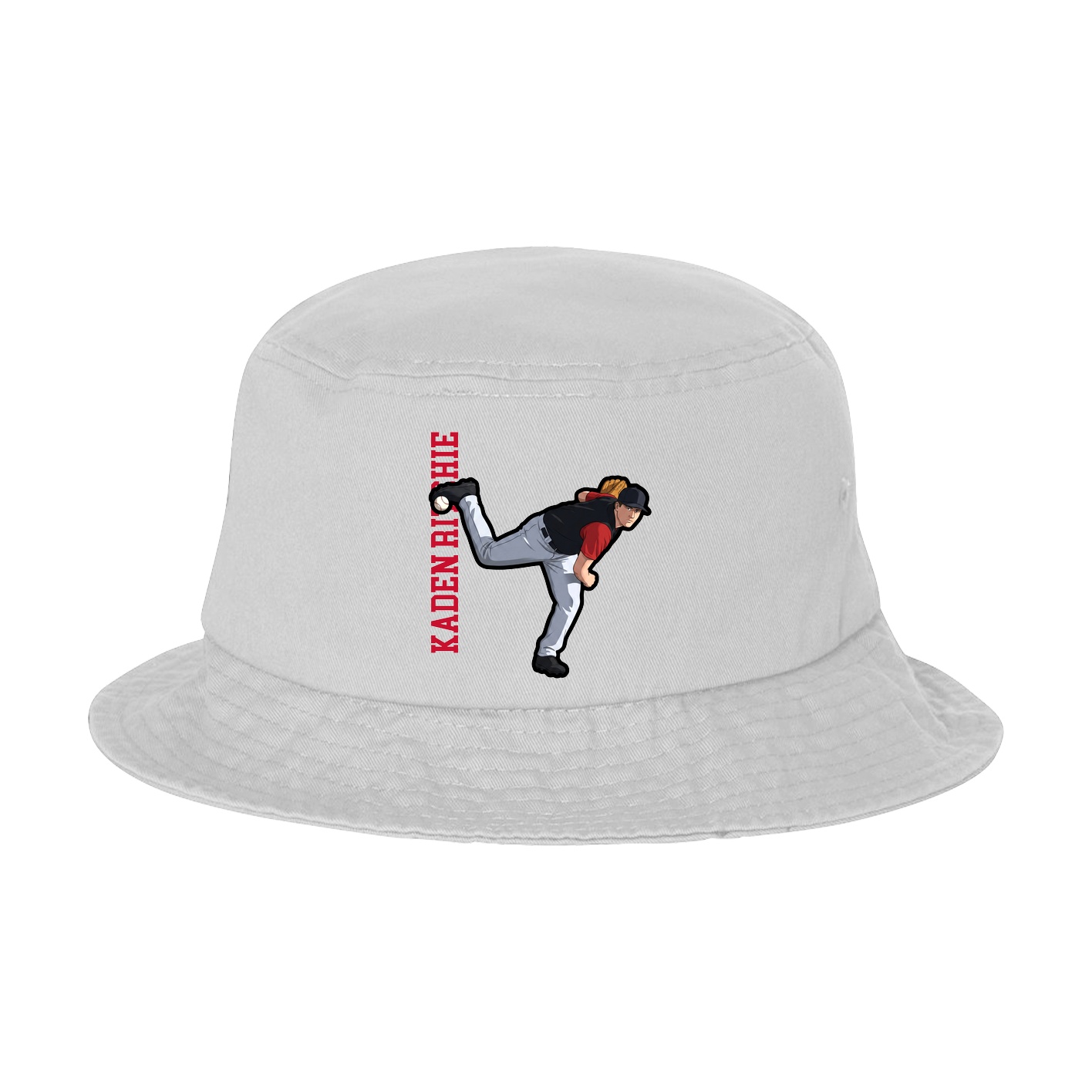 Bucket Cap — Name Vertical in White