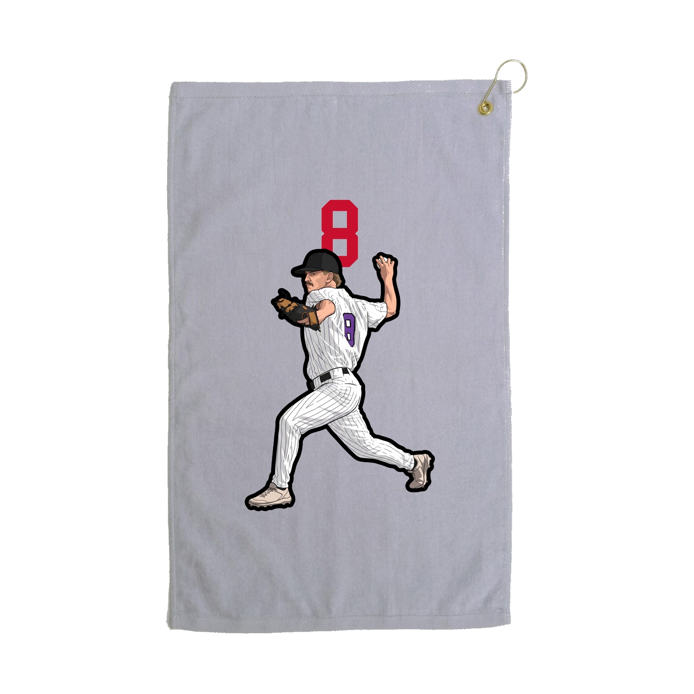 Golf Towel — Number Top in Grey