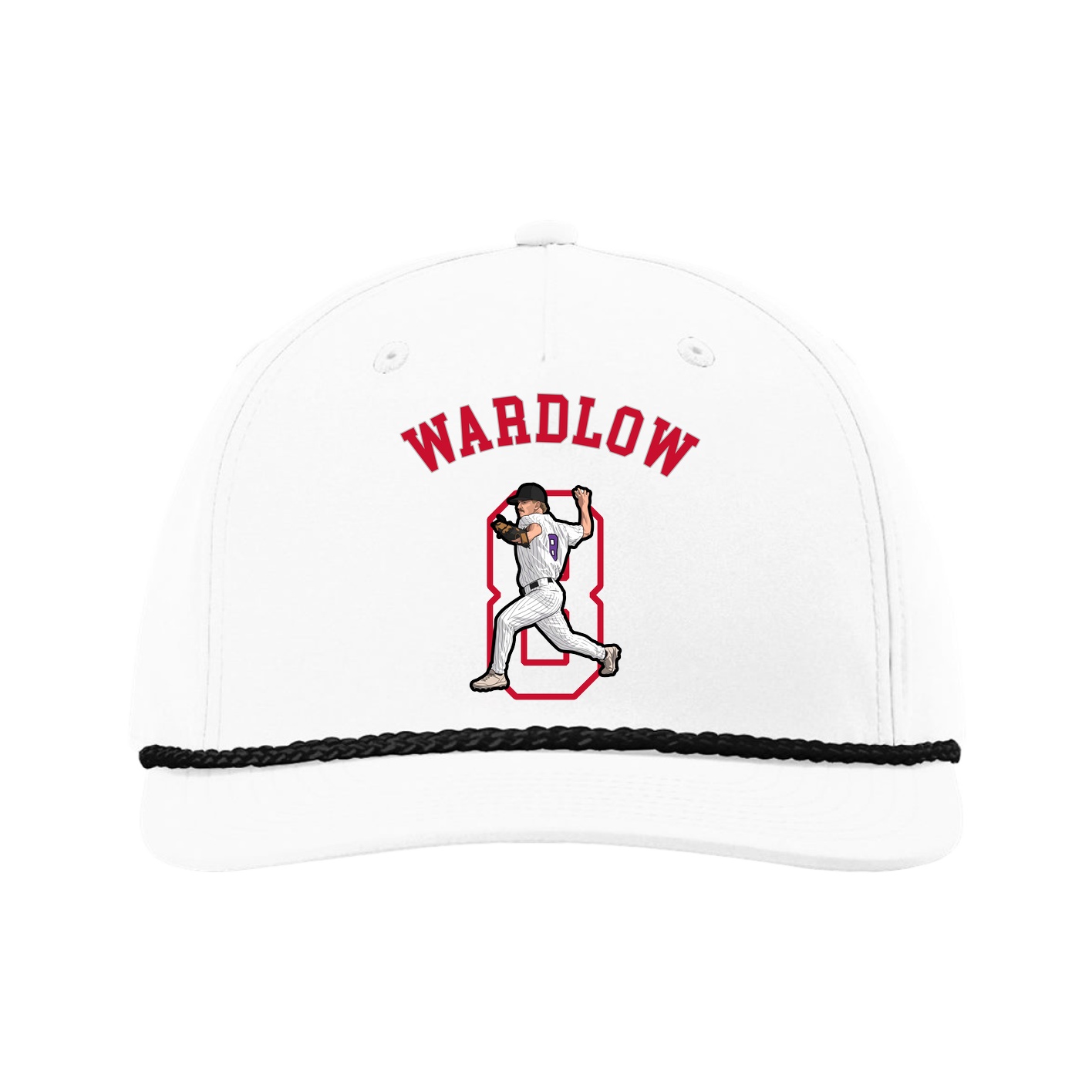 Five-Panel Classic Rope Cap — Shirsey Arch in White