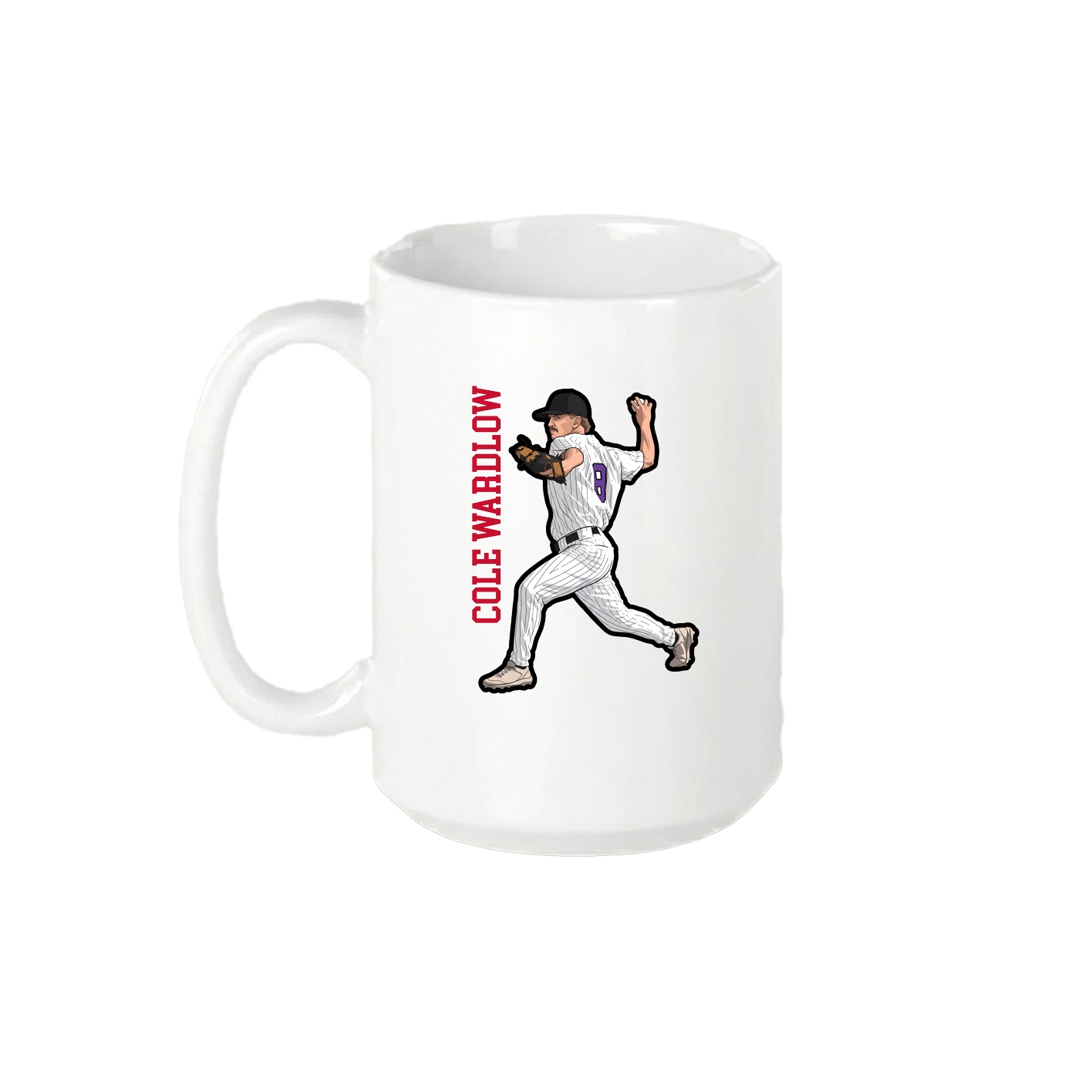 15oz Coffee Mug — Name Vertical in White