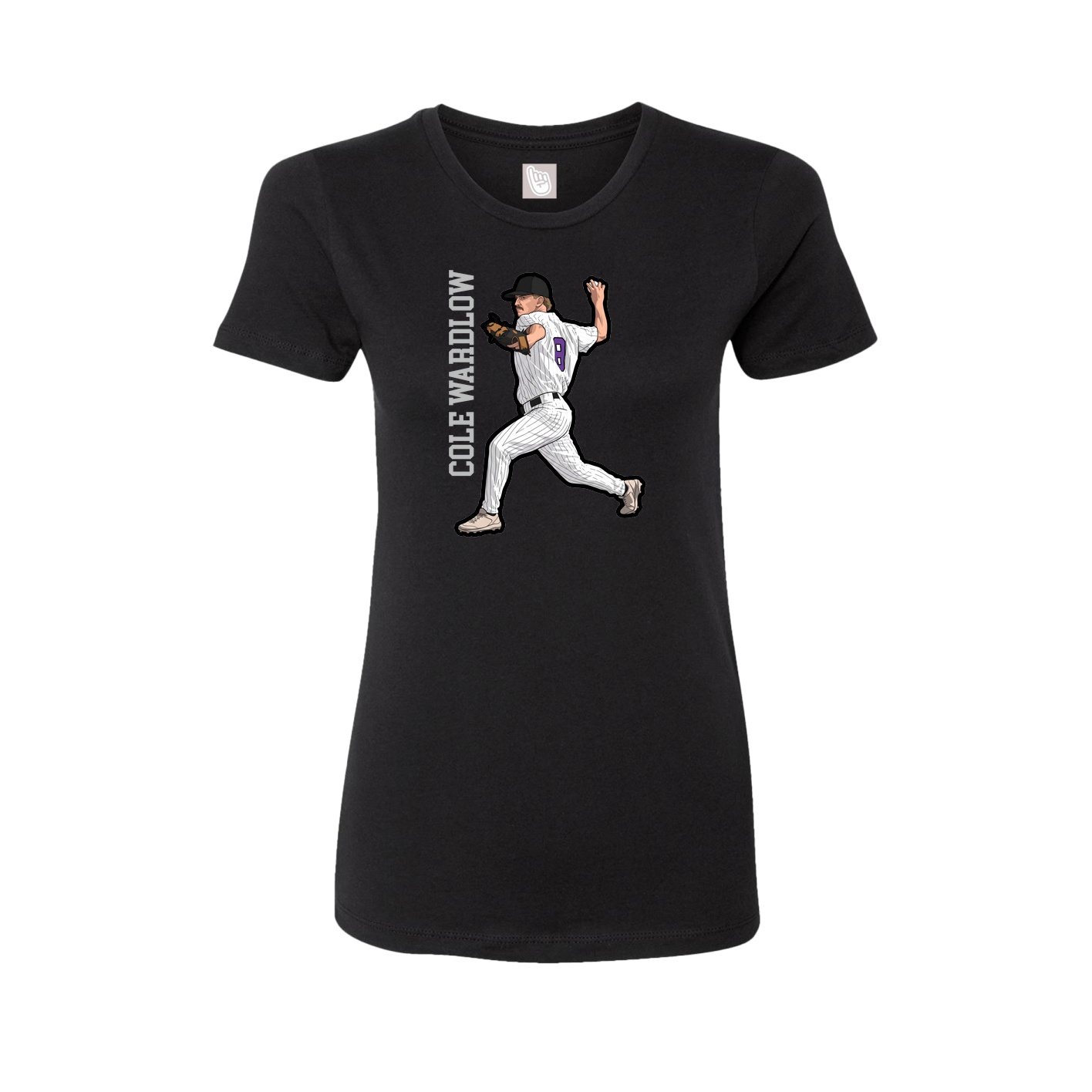 Womens Tee — Name Vertical in Black