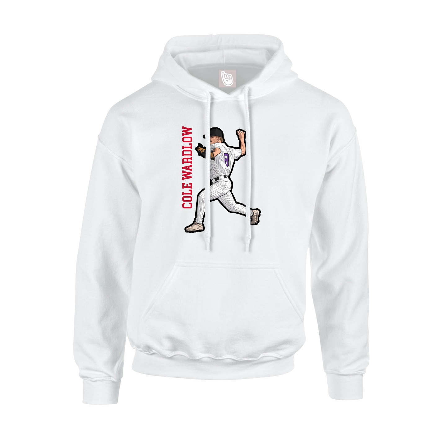 Hoodie — Name Vertical in White