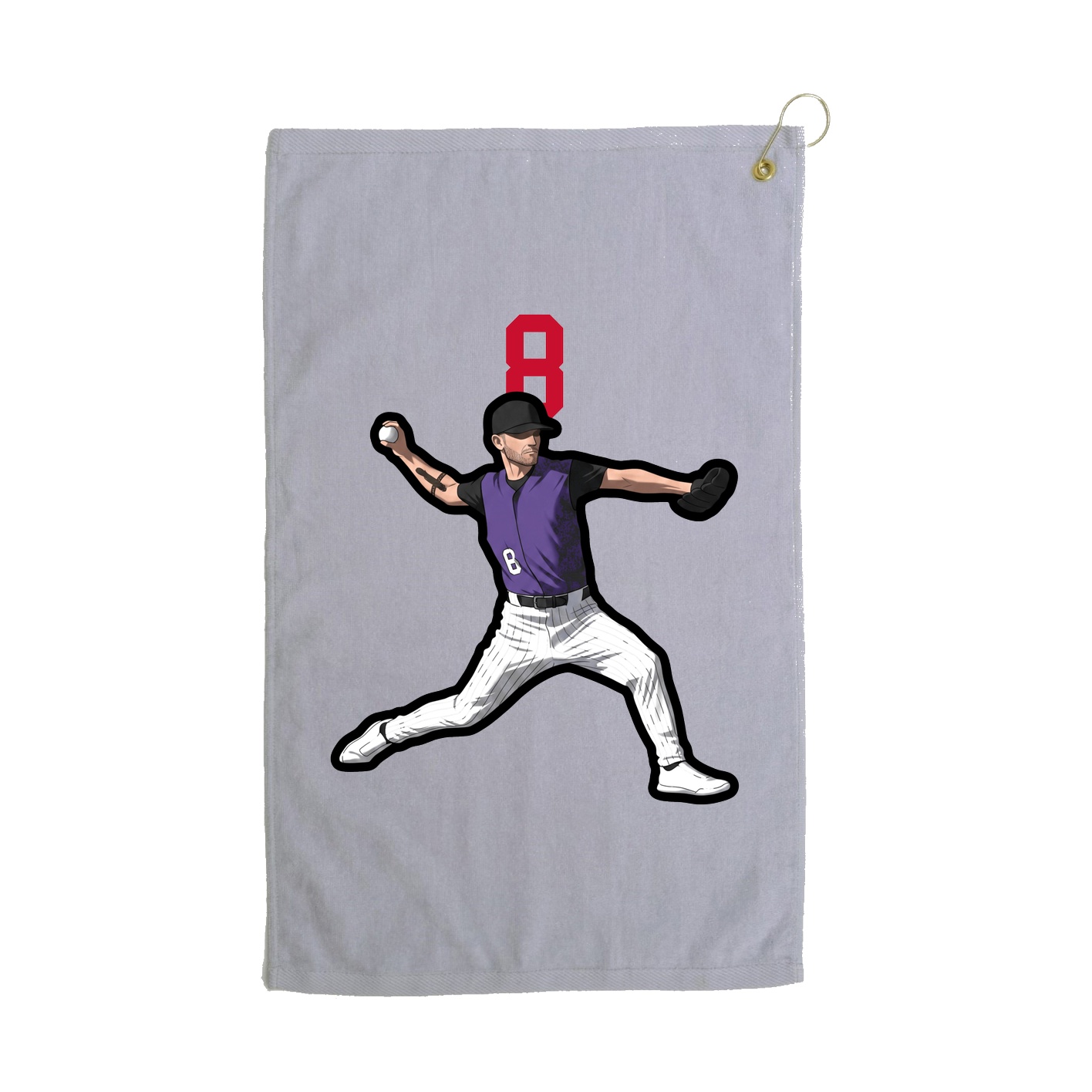 Golf Towel — Number Top in Grey