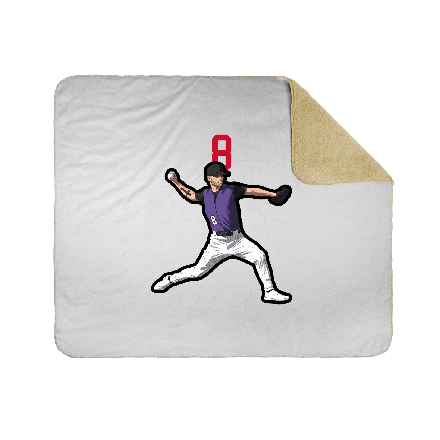 Throw Blanket — Number Top in White