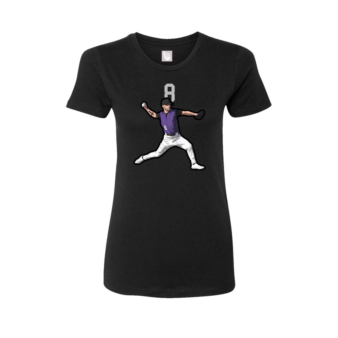 Fitted Women's Tee — Number Top in Black