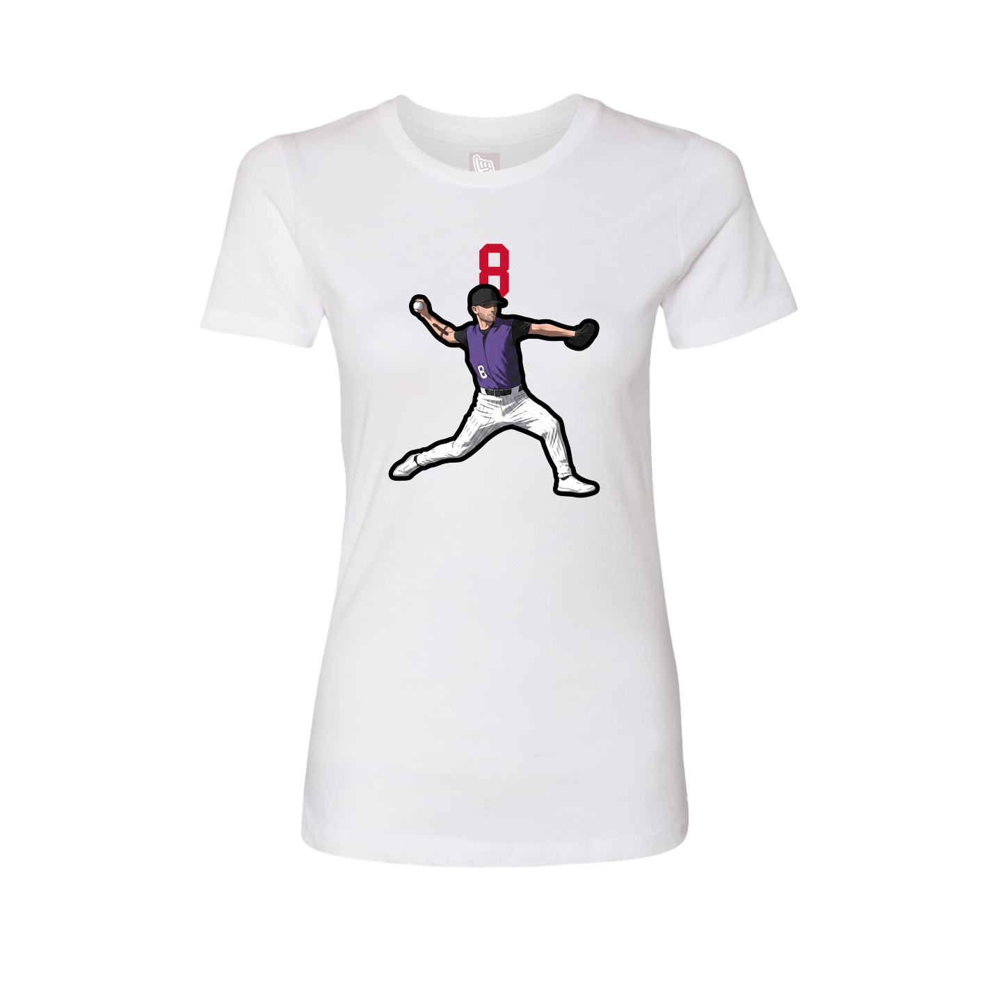 Womens Tee — Number Top in White